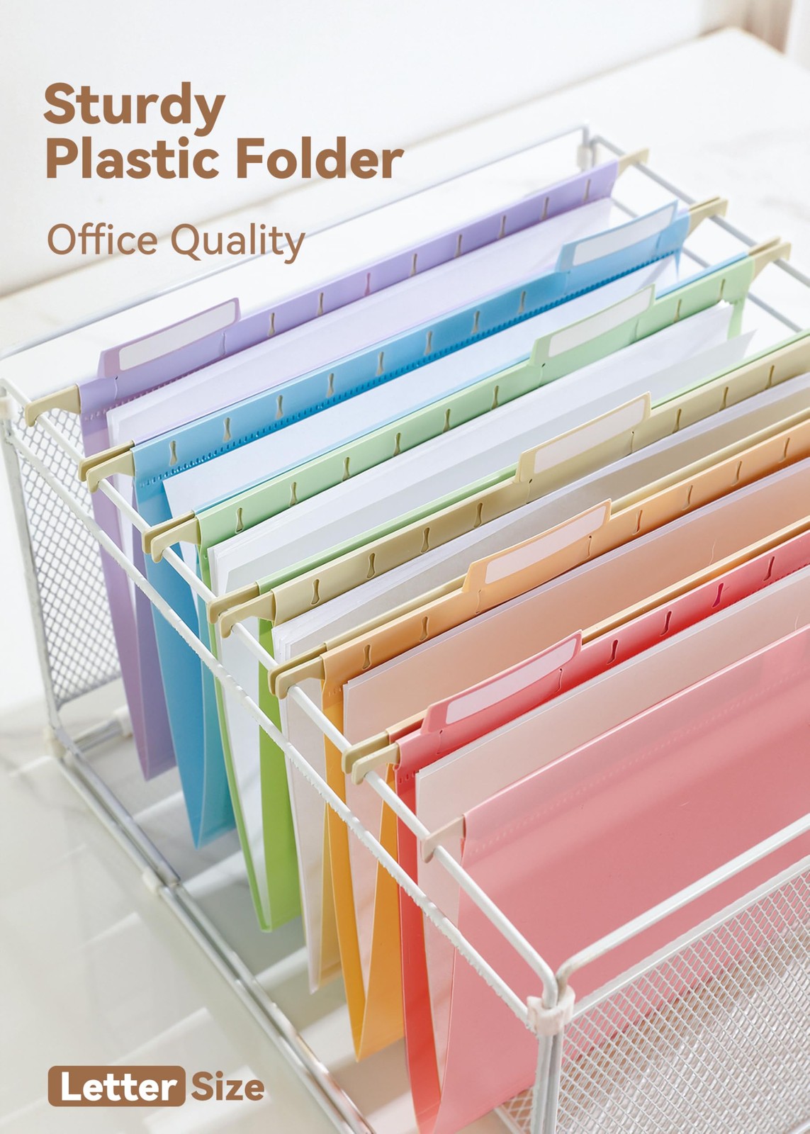 Plastic Hanging File Folders, Sturdy & Tear-Resistant, Letter Size, 12 Pack w…