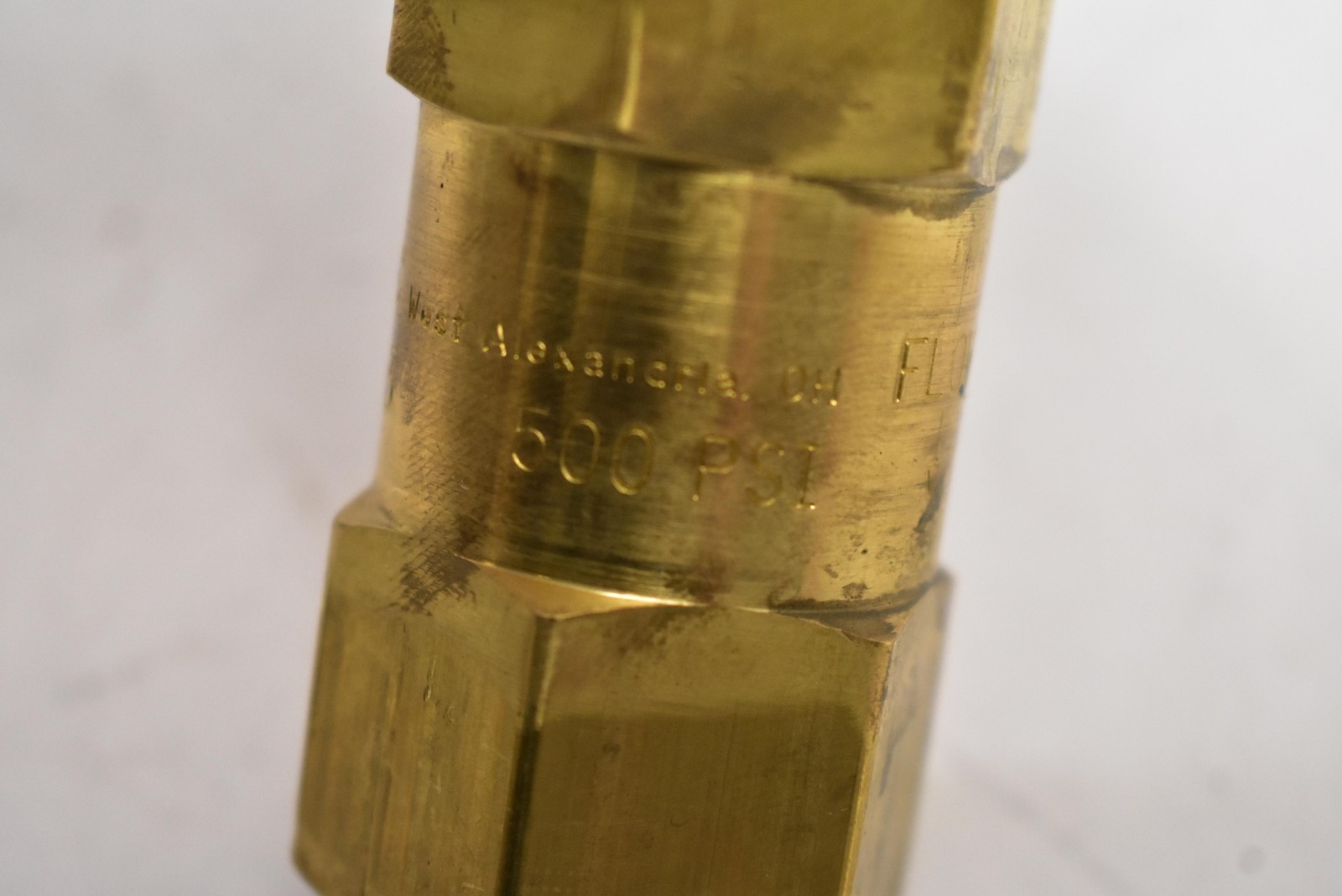 Rexarc 80-3Y Brass Check Valve Male to Female Flow 3000 PSI