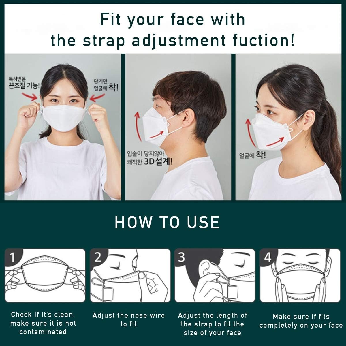 LG Airwasher KF94 Disposable Face Mask Black Breathable Reusable 4-Ply 10 Pack