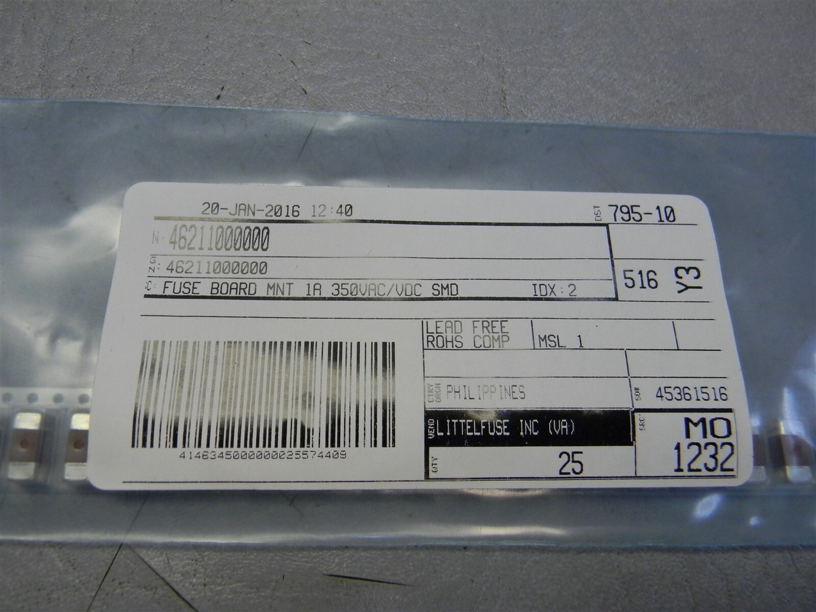 Littelfuse 46205000000 Surface Mount Fuses Cut Tape Mixed Lot of 100