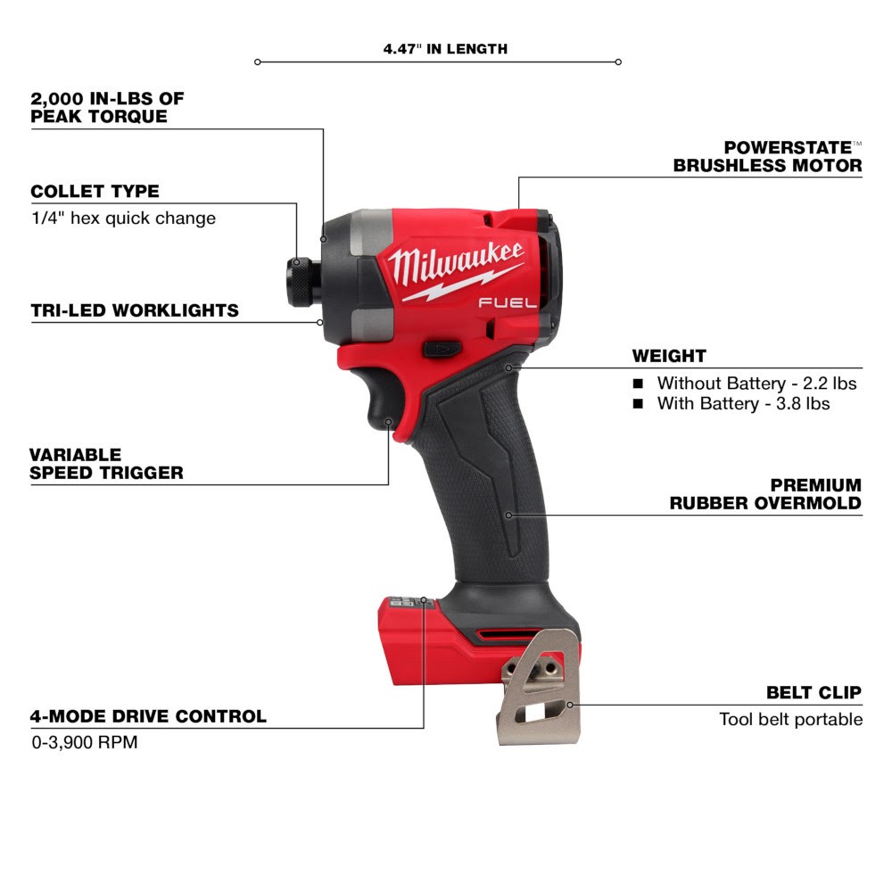 Milwaukee 3697-27 M18 Fuel 18V Lithium-Ion Cordless Brushless 7-Tool Combo Kit