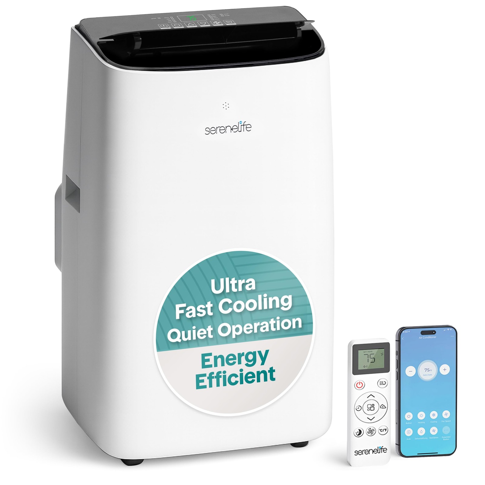 SereneLife 14000 BTU Ultra Quiet Portable Inverter Air Conditioner
