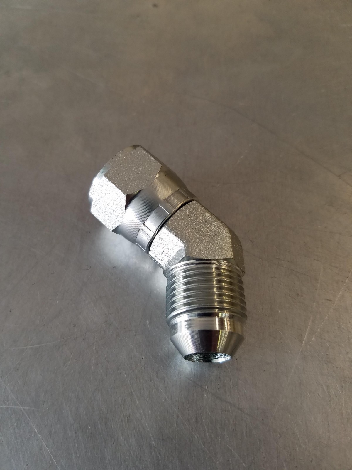 6502-08-08 1/2″ Male JIC X 1/2″ Female JIC 45 Degree Swivel Adapter Fitting