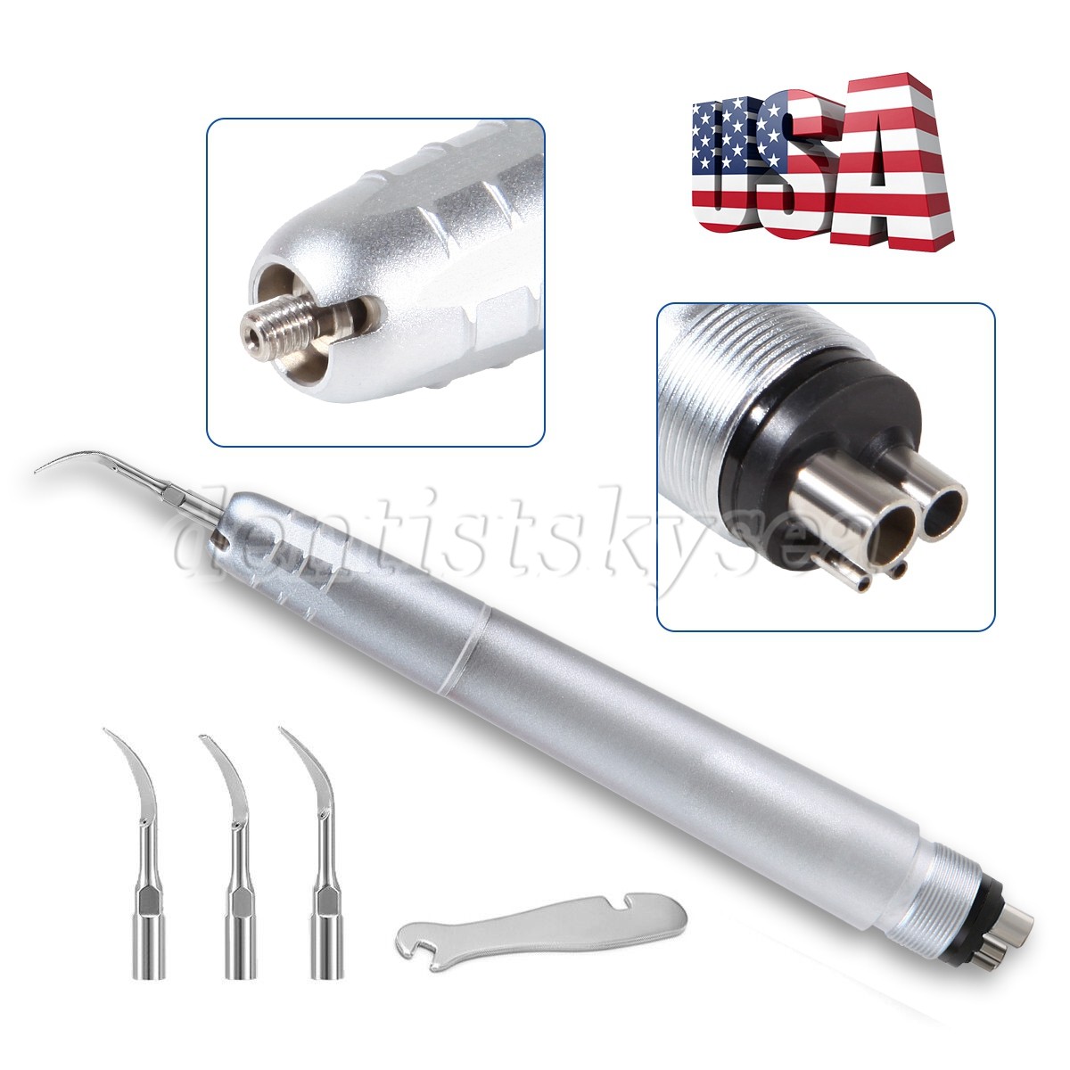 Dental Air Scaler Sonic Perio Scaling 4 Hole with 3 Compatible Tips US STOCK