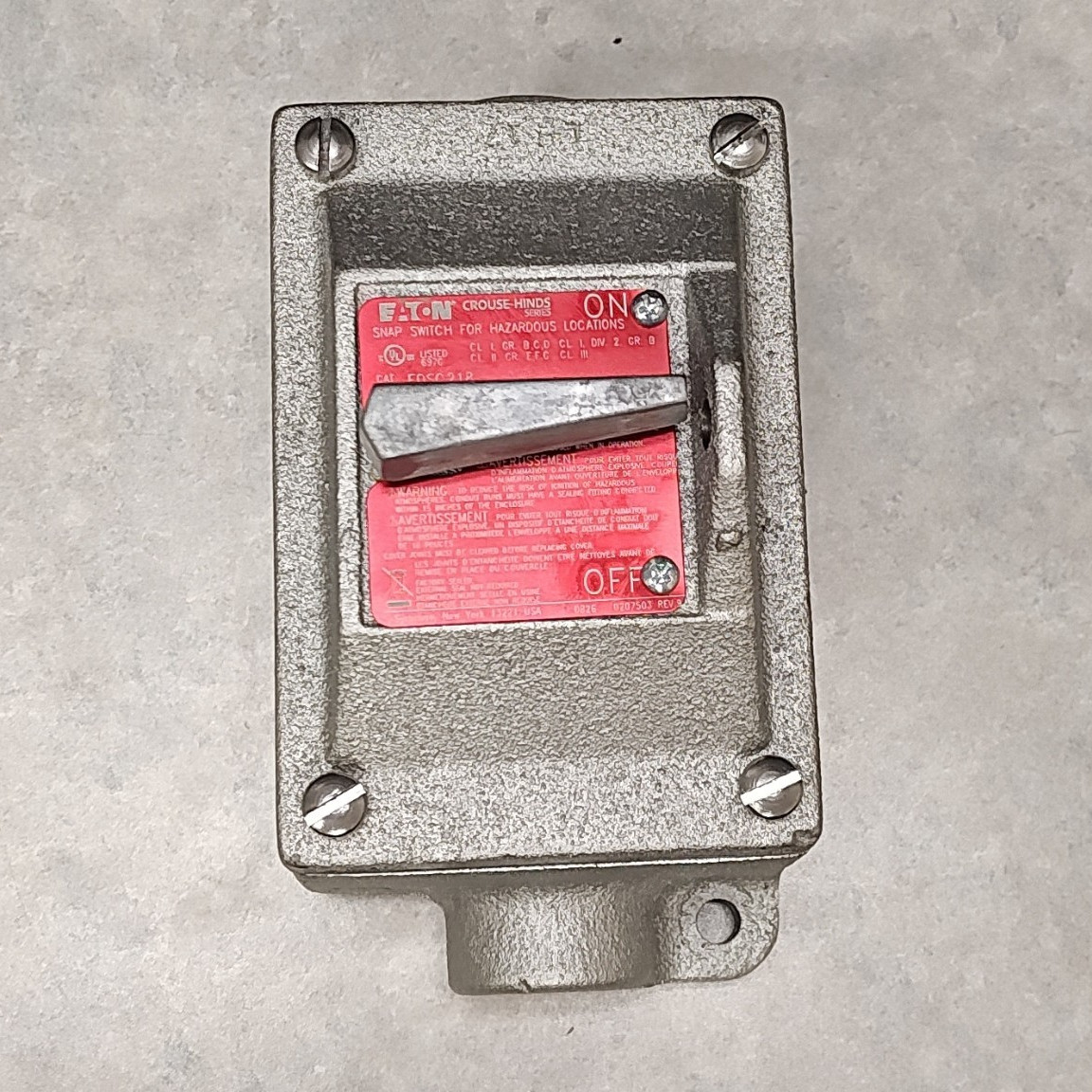 Explosion Proof On/Off Switch, Brand New