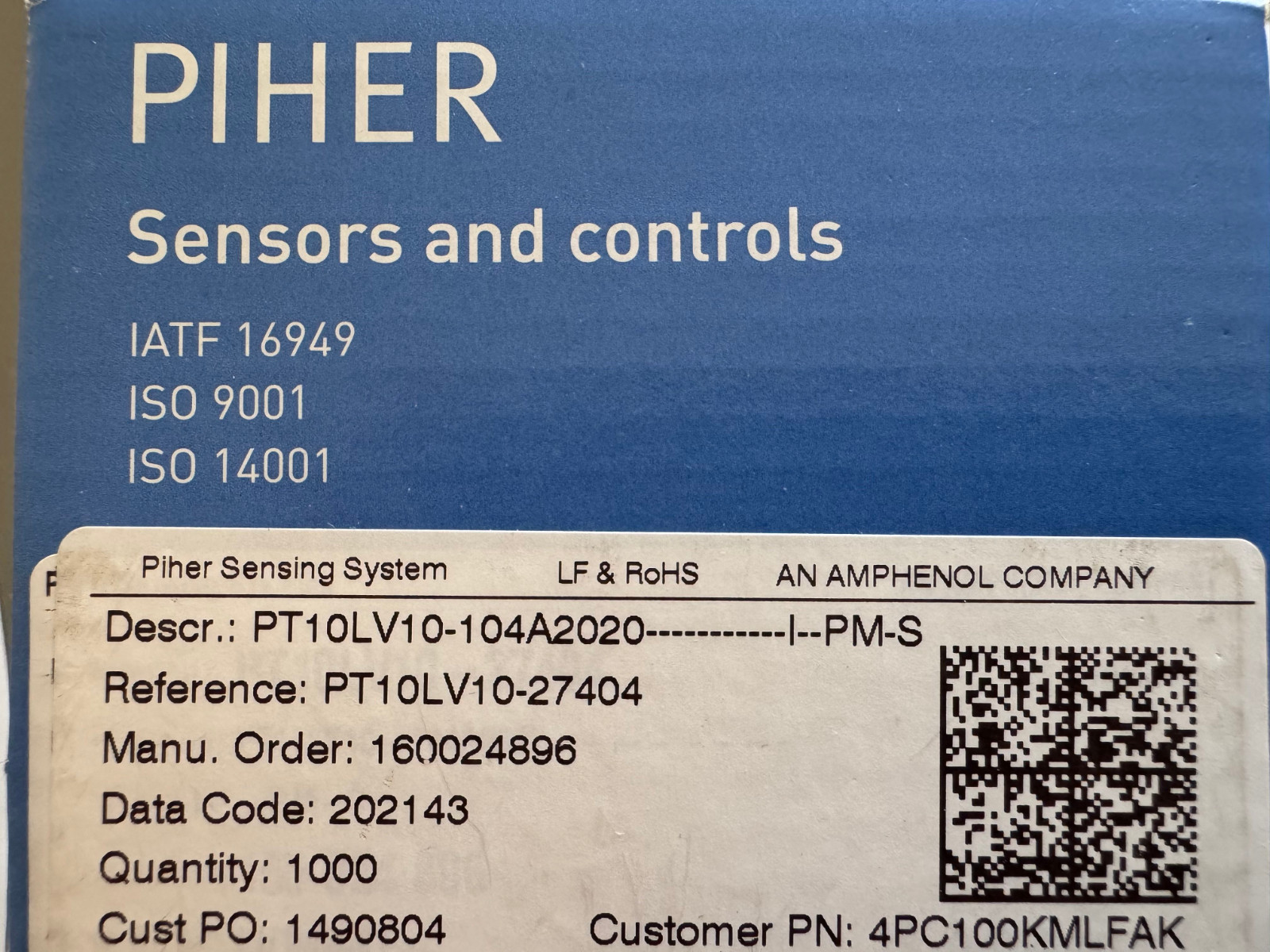 10 Pcs PT10LV10-104A2020 PIHER Potentiometer 1Turn Horizontal THT 10mm 100K ±20%