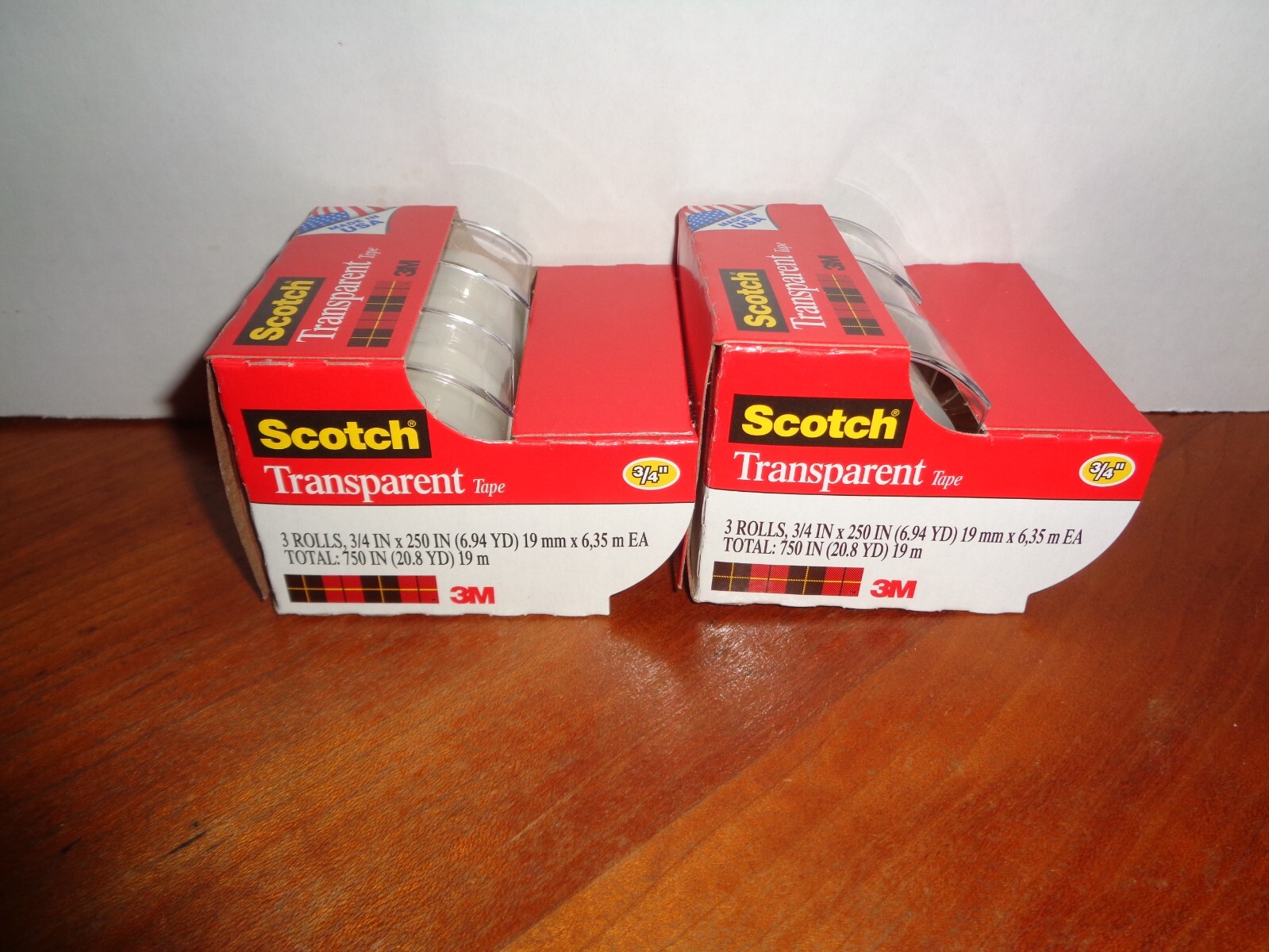 2-3 Ct Packs Scotch Transparent Tape Easy Cut Dispenser Clear 3/4″x250″ 6 Total