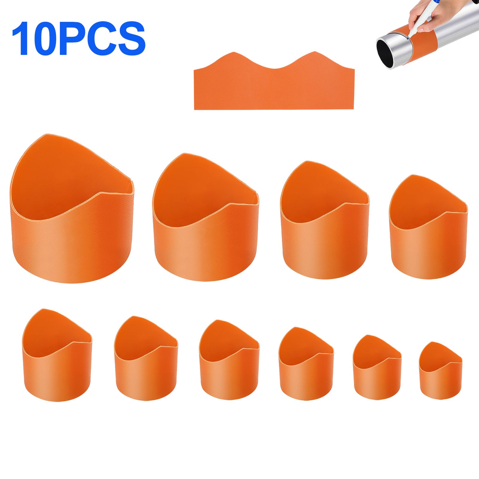 10 PCS Precision Pipe Saddle Template Cutting Guide Kit Metal PVC Pipes 3/4″-8″