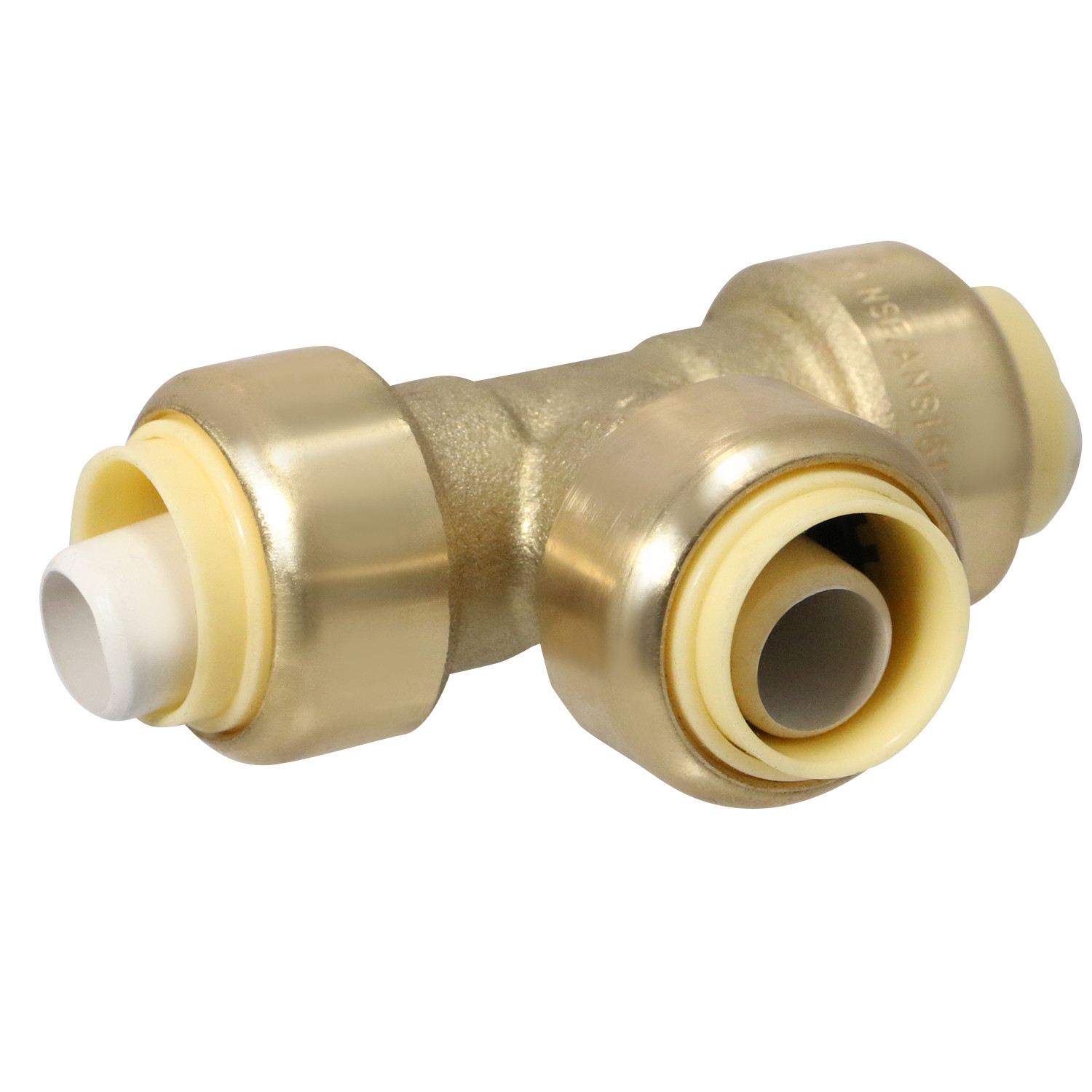 10) 1/2″ Push-Fit Tee w. 1 Free Removing Clip, Lead Free Brass