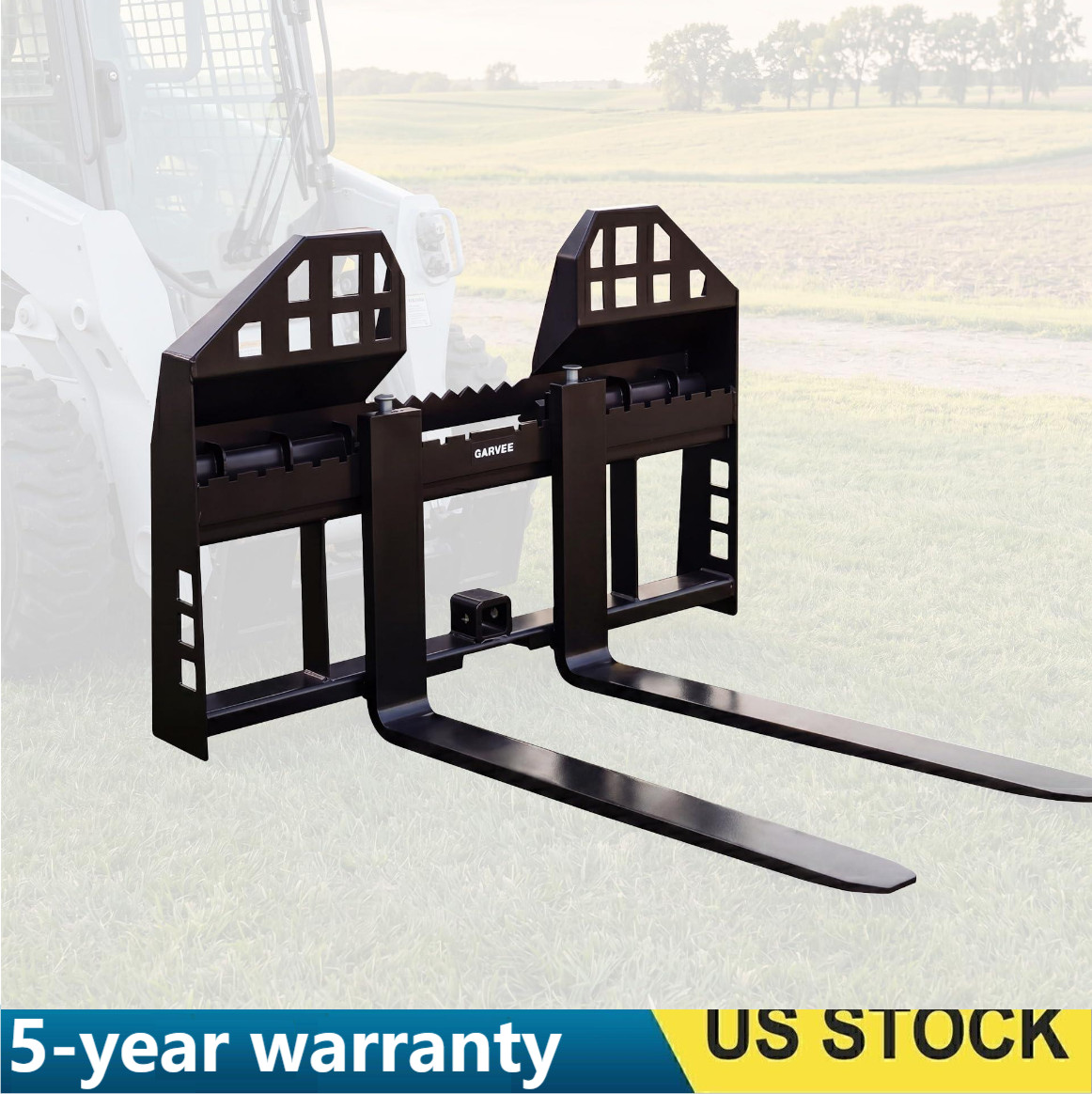 45″ Skid Steer Pallet Fork Frame w/ 48″ Forklift Blades Kubota Bobcat Skid Steer