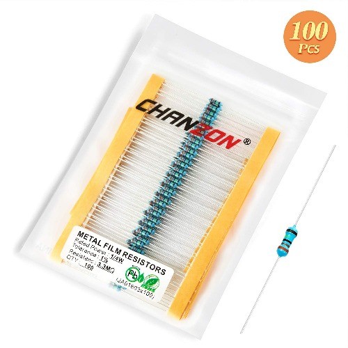 100pcs 1/4W 0.25W 3.3M Ohm 3m3 Metal Film Fixed Resistor 0.01 1 Tolerance
