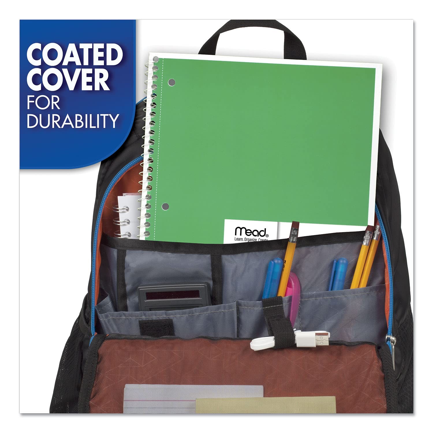 Mead Spiral Notebook, 1 Subject, College Ruled Paper, 71/2″ x 101/2″, 70 Shee…
