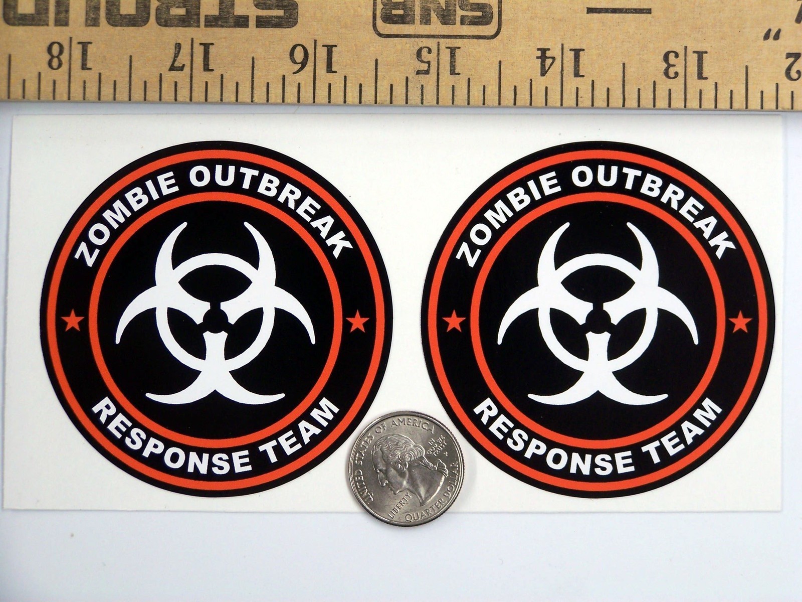 2 – Zombie Outbreak Response Team 3″ Orange Tool Box Car Bumper Sticker R103