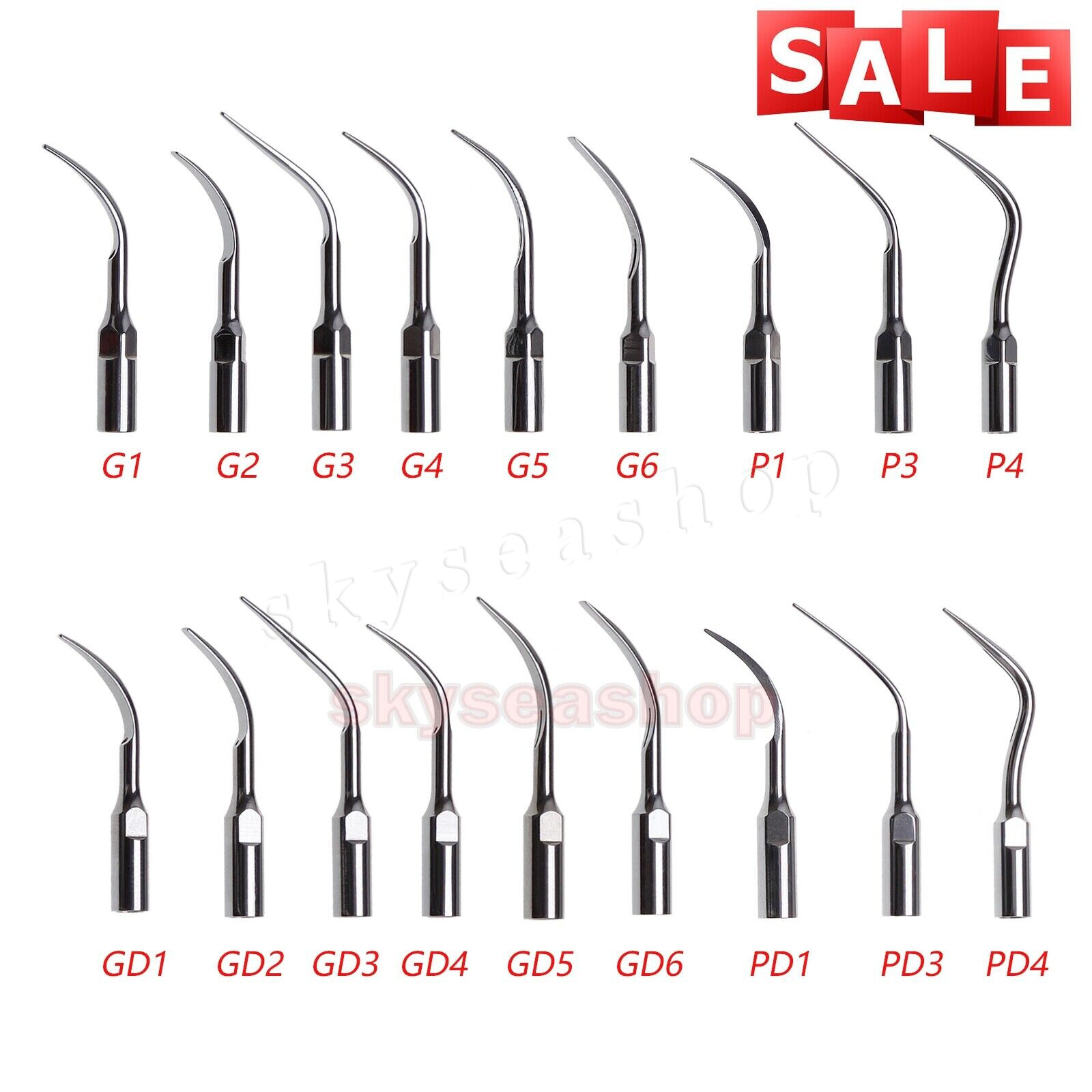 USA Dental Ultrasonic Scaler Scaling Endo Perio Tips Fit for EMS/Woodpecker/VRN