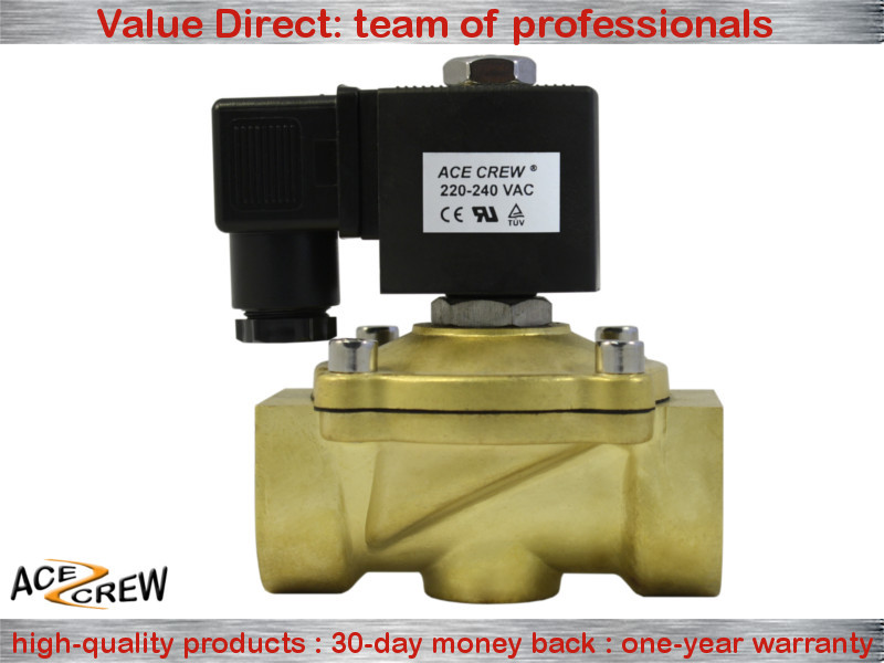 1 inch 220V-240V AC Normally Closed Brass Electric Solenoid Valve NPT