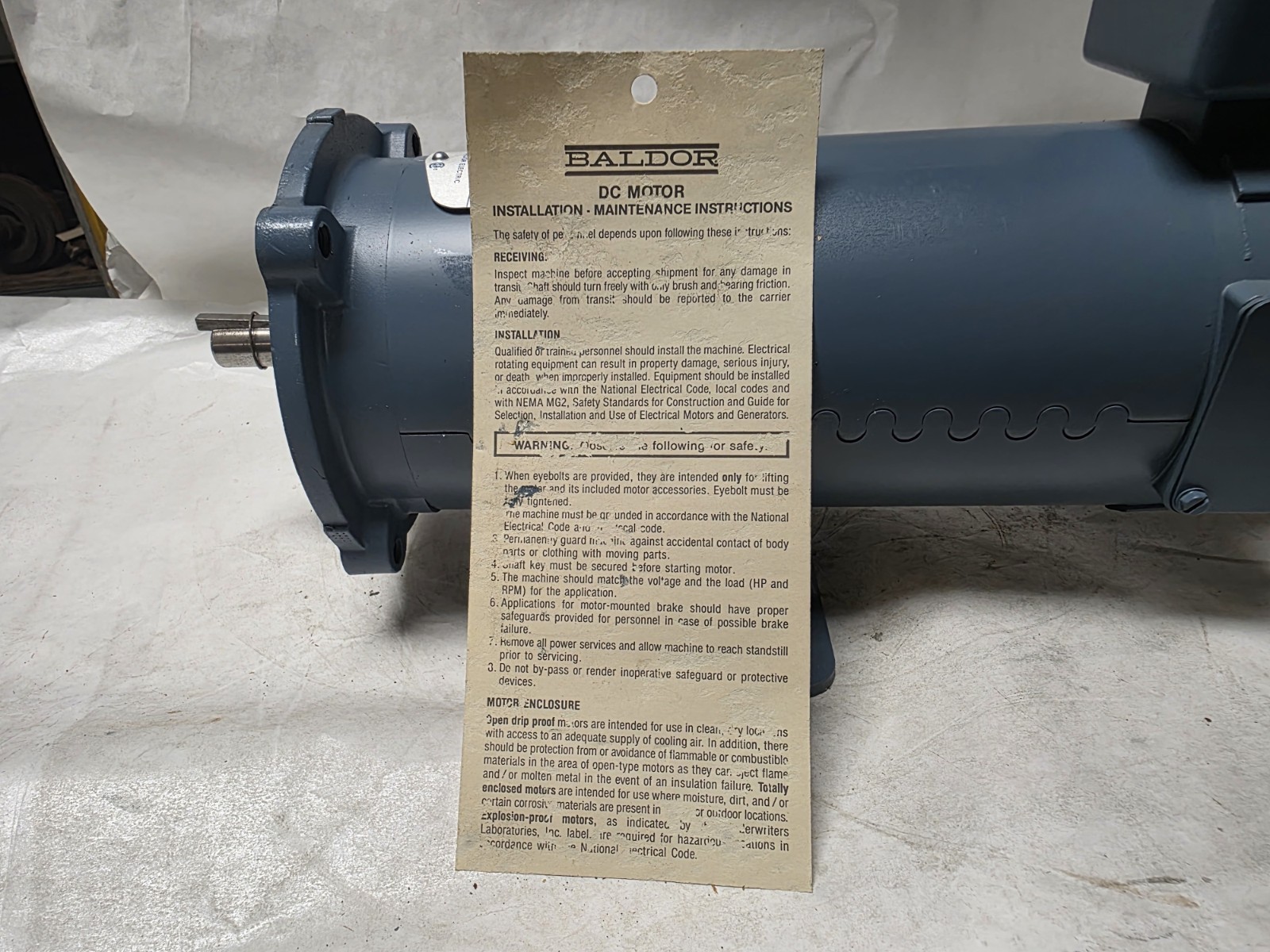 Baldor / Emerson Cat. 3120-411 1/2 Hp. DC Electric Motor 56C Fr. 90 V. 1750 rpm
