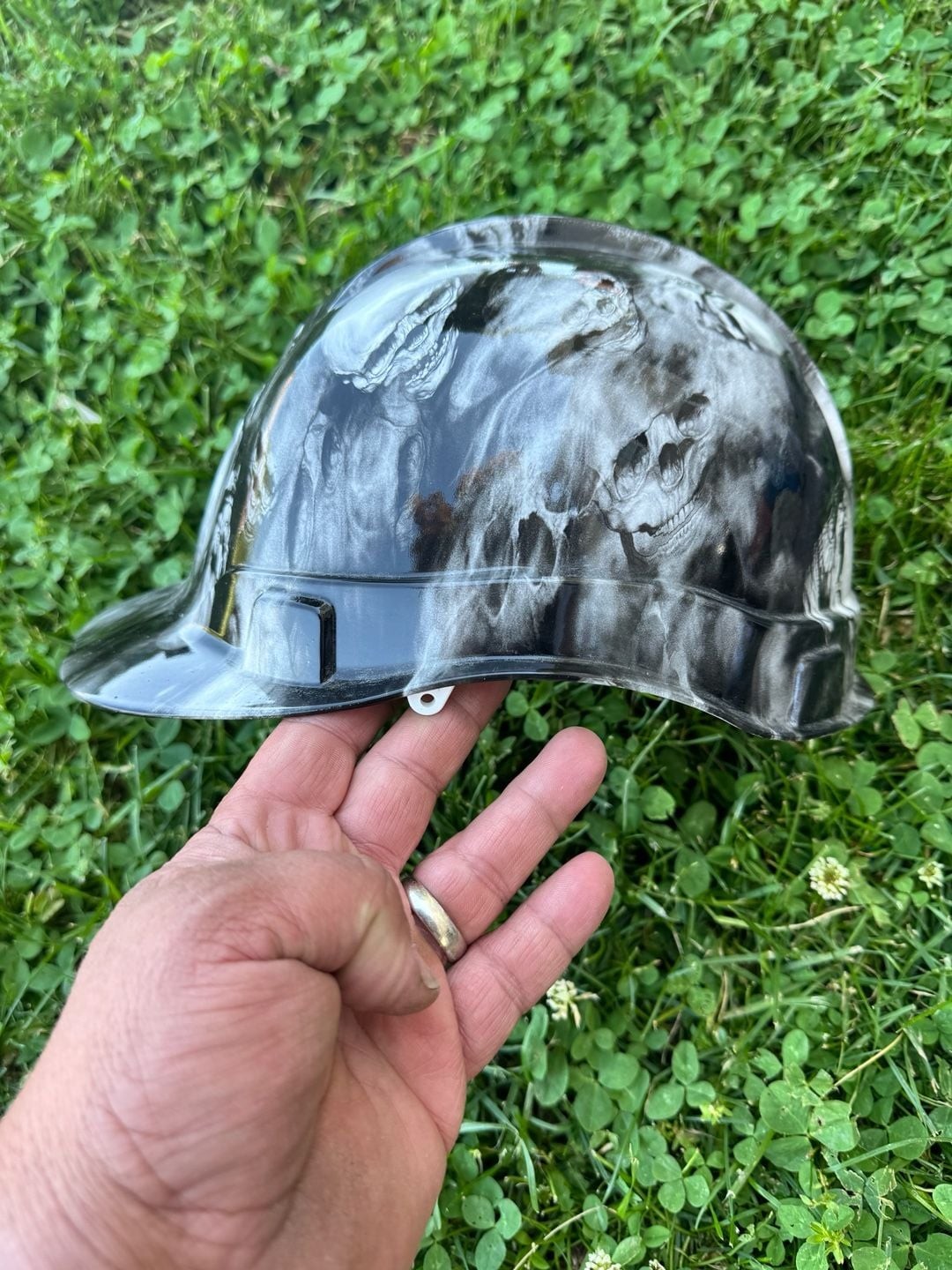 Pyramex Skull Pattern Hydro-Dipped Hard Hat shell only