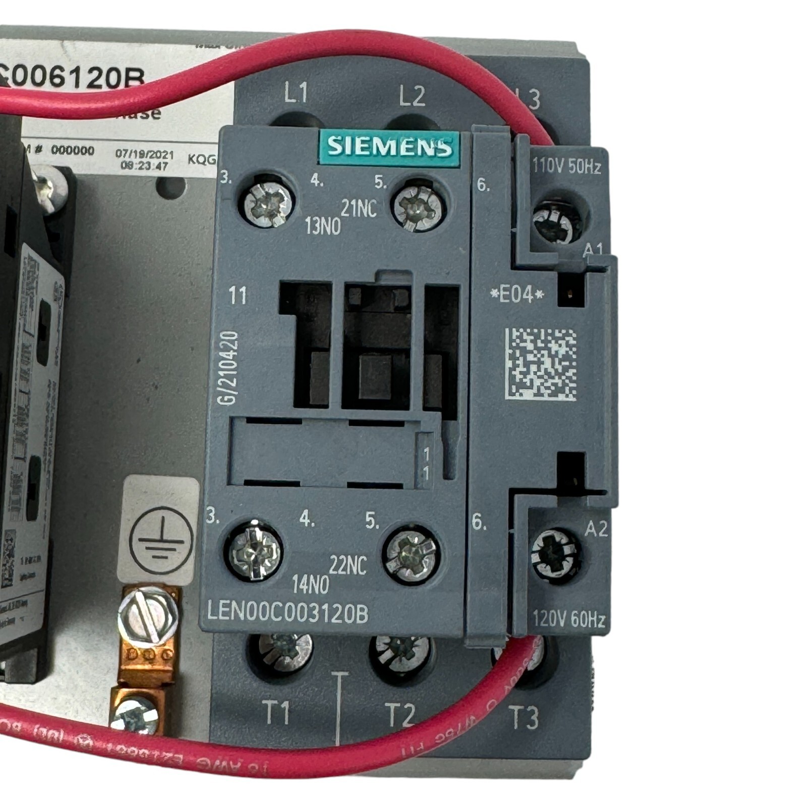 Siemens LEN00C006120B Lighting Contactor 6 Poles 60A 3 Phase 600V Germany