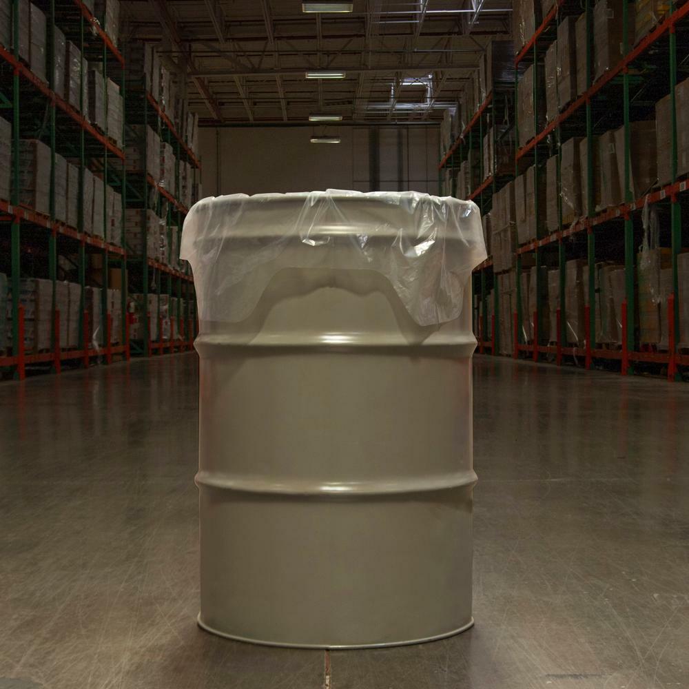 HDX Commercial Clear Heavy-Duty Flap Tie Drum Liner Trash Bags 55 Gallon 40 ct