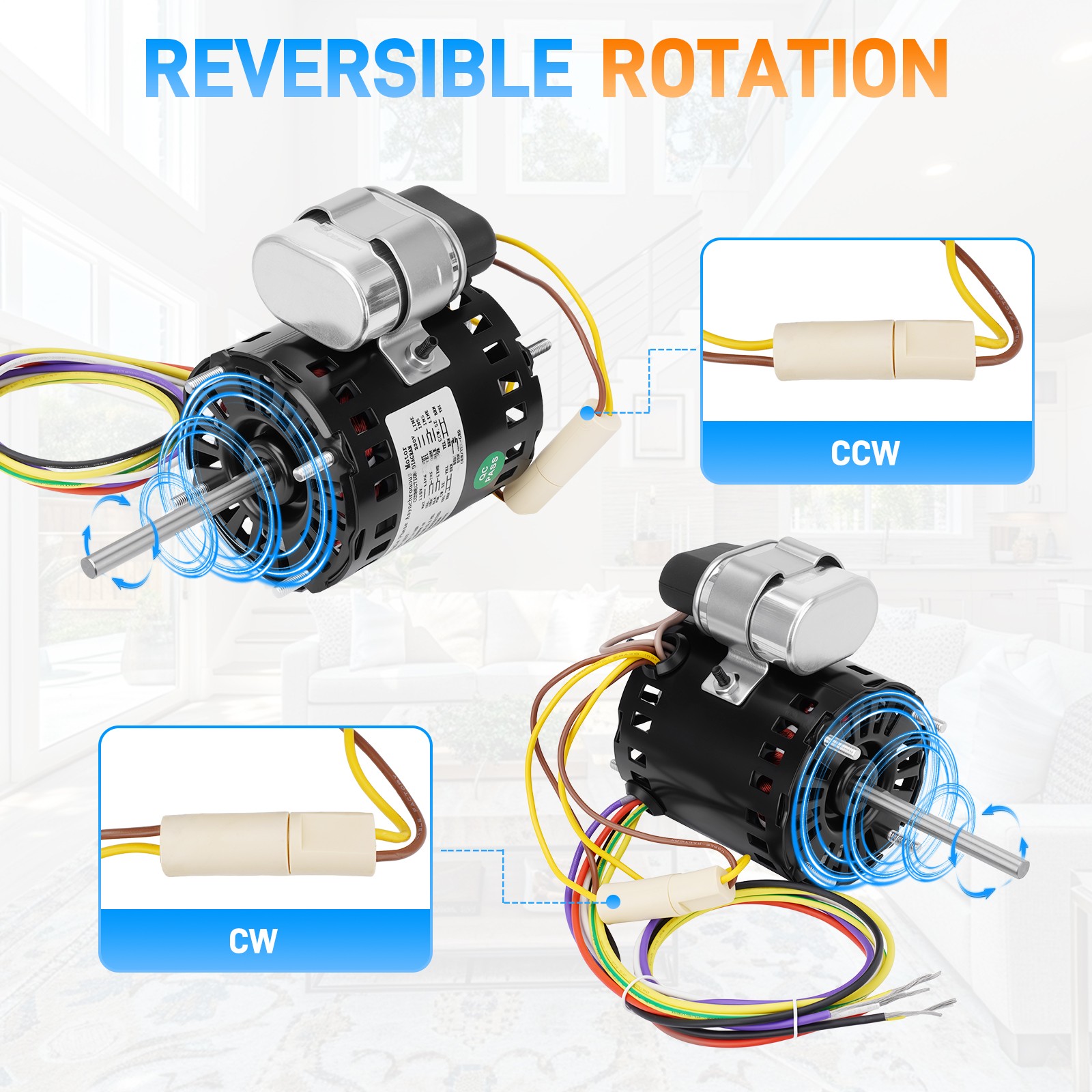 Refrigeration HVAC Fan Motor For FASCO D1127 9721 1/12 HP 1550 RPM 115/230V 60Hz