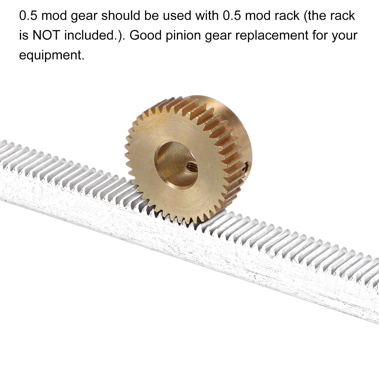 uxcell Pinion Gear Set Brass Motor Rack Straight Spur Gear with Step 0.5 Mod …