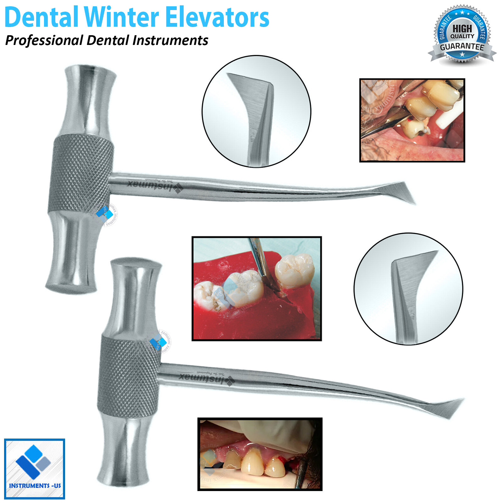 Dental Winter Root Elevators Oral Surgery Roots Tooth Extractors Left Right Set