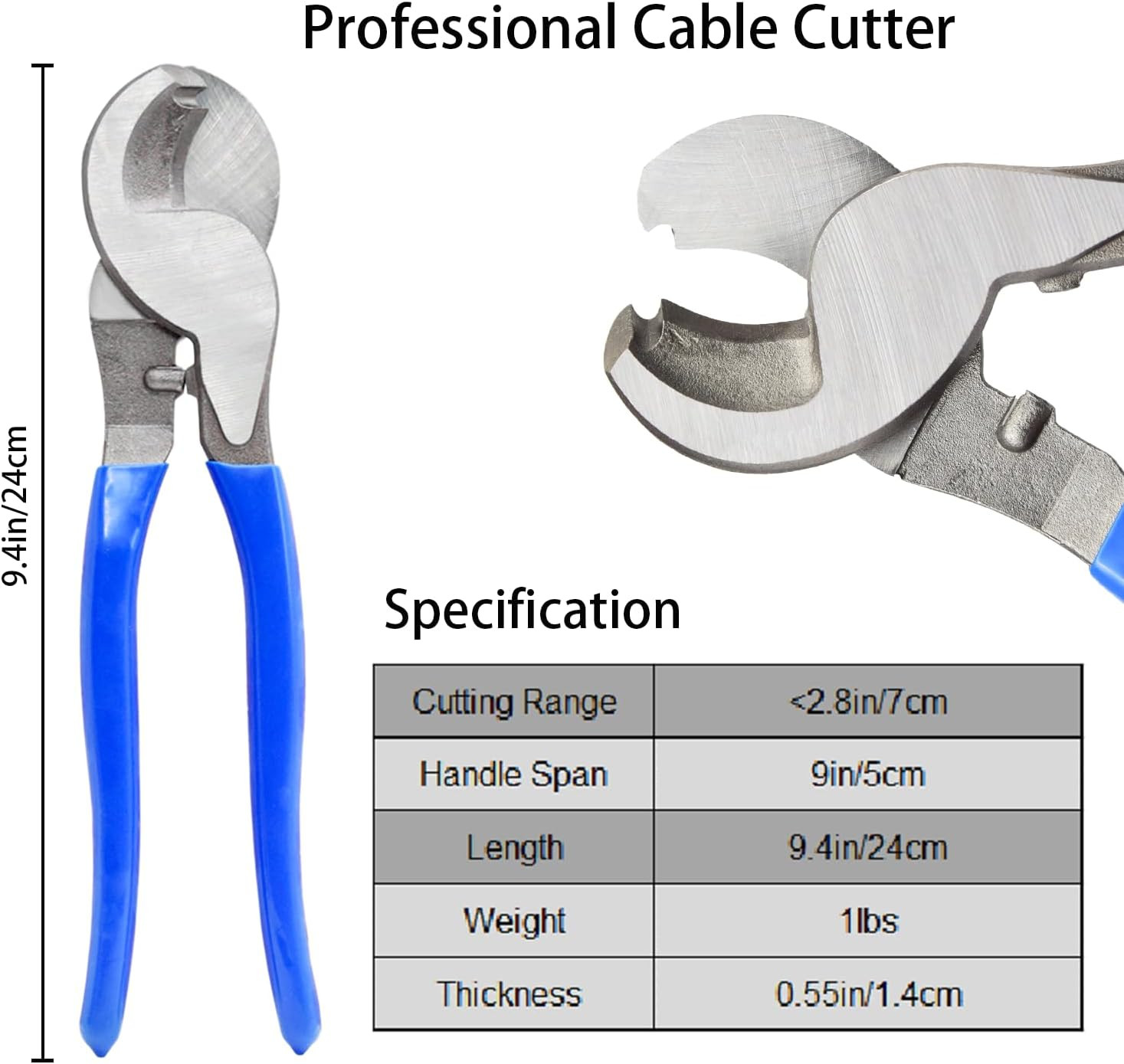 Cable Lug Crimping Tool Kit with 50 Copper Wire Lugs & Cable Cutter