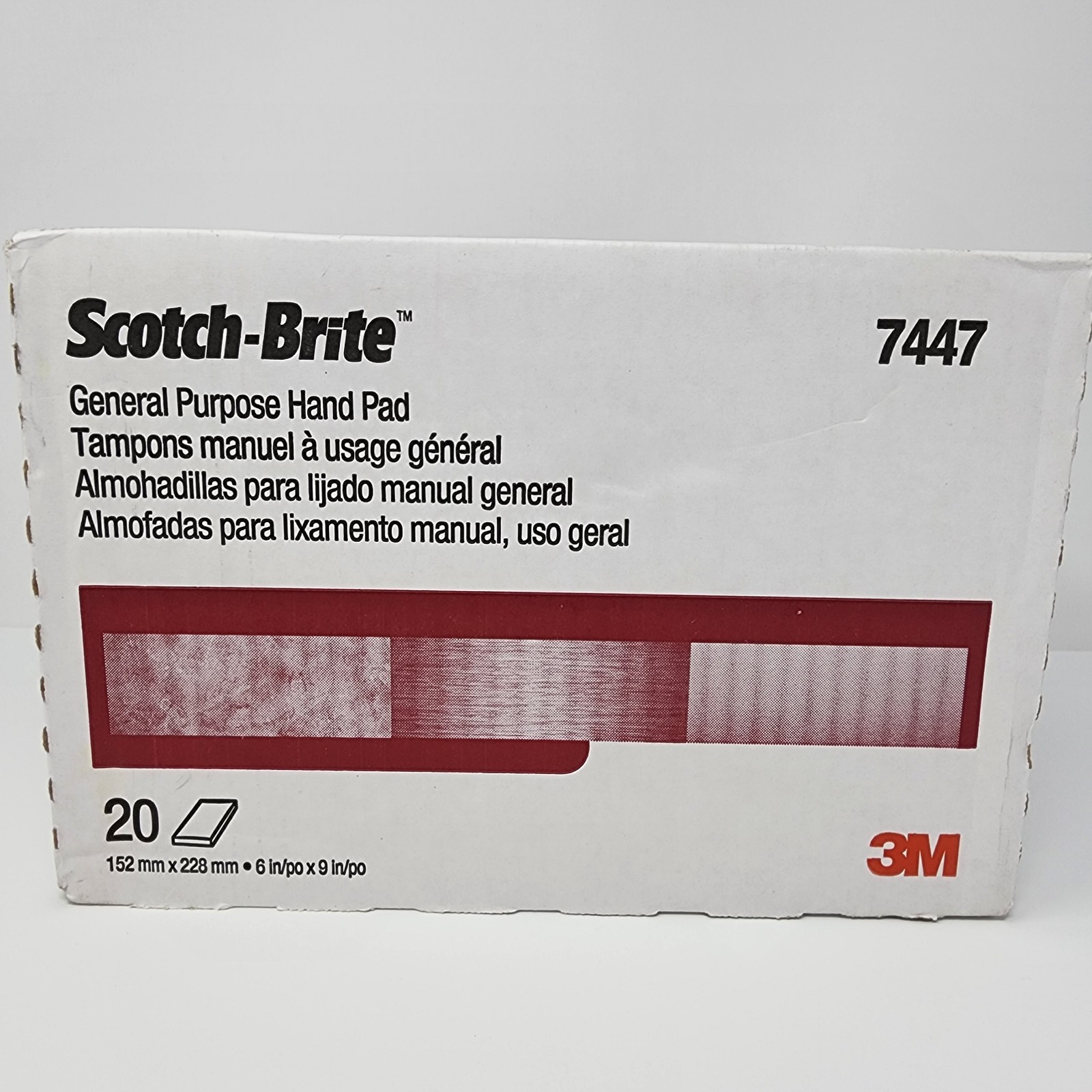3M 7447 Scotch-Brite General Purpose Hand Pad 6″ x 9″ (20 Pads)