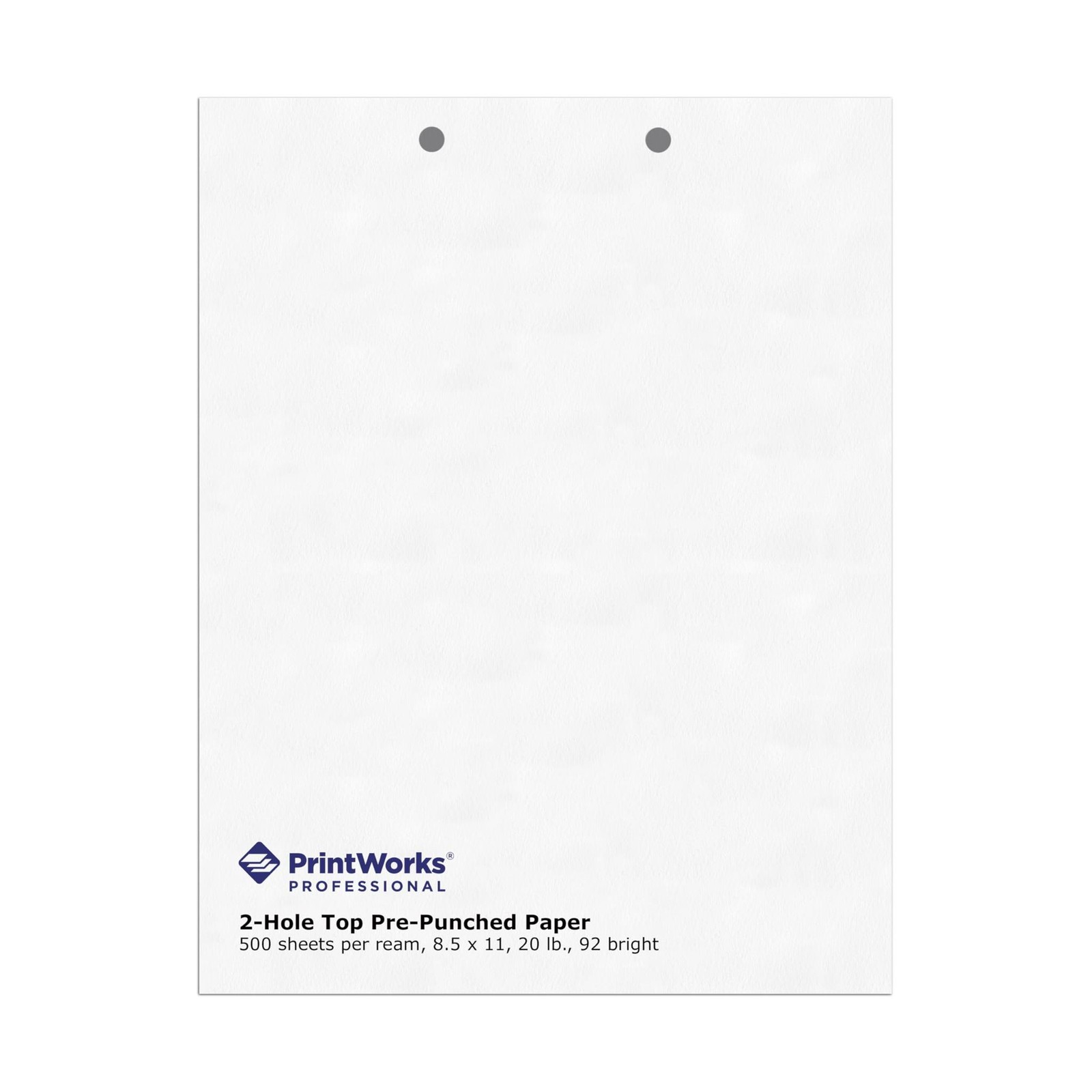 PrintWorks Professional 2 Hole Punch Top Paper – Pre-Punched for Folders, Binder
