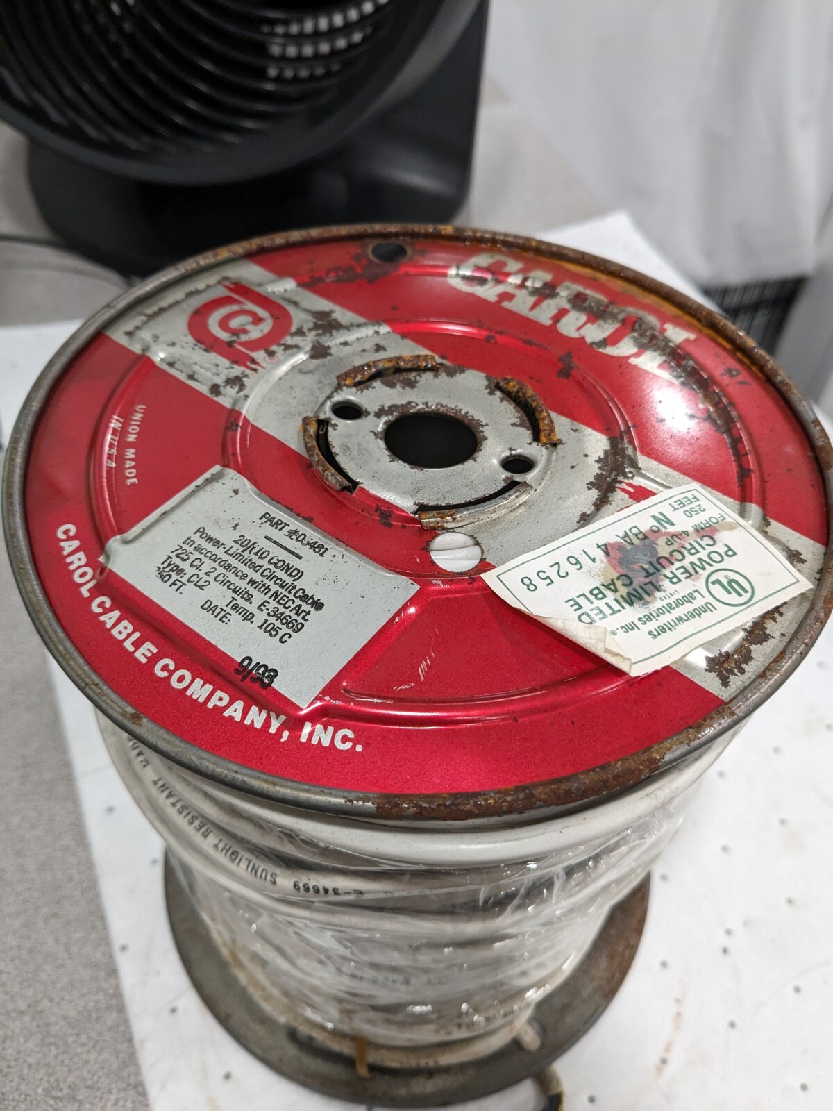 Carol Cable Co. White General Wire 105˚C, 20 AWG, Approx. 250′ 05481