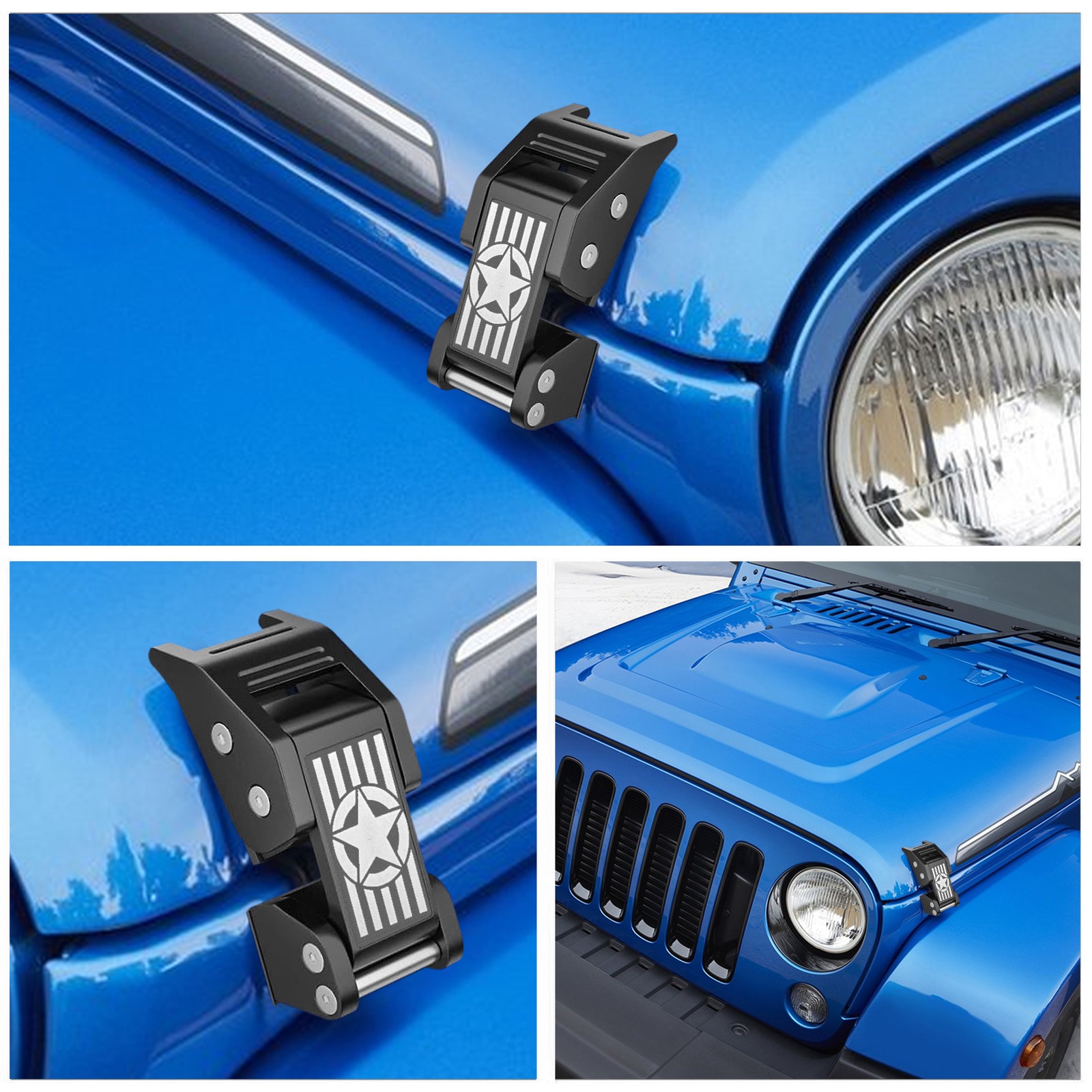 Jeep Wrangler JK/JKU 2007-2018 – Dual Aluminum Hood Latch/Catch Replacement