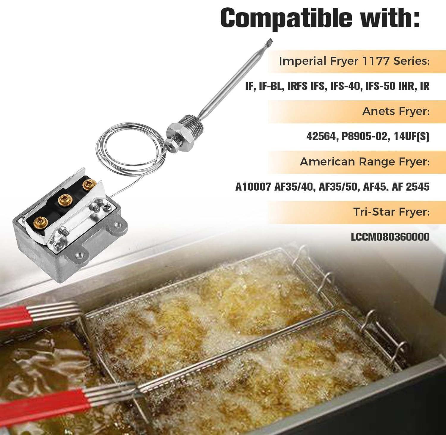 3/8 “-18 NPT 1177 Gas Fryer High Limit Safety Deep Fryer Thermostats 232℃ /450℉
