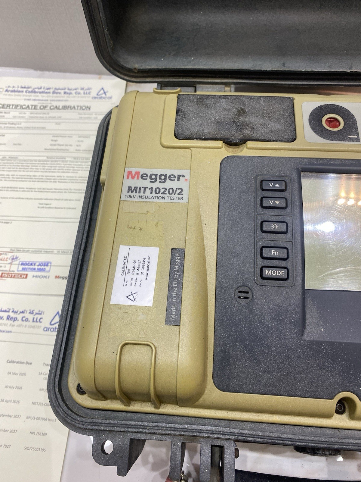 Megger MIT1020/2 10KV Insulation Tester (Calibration 03-2026 To 03-2027)