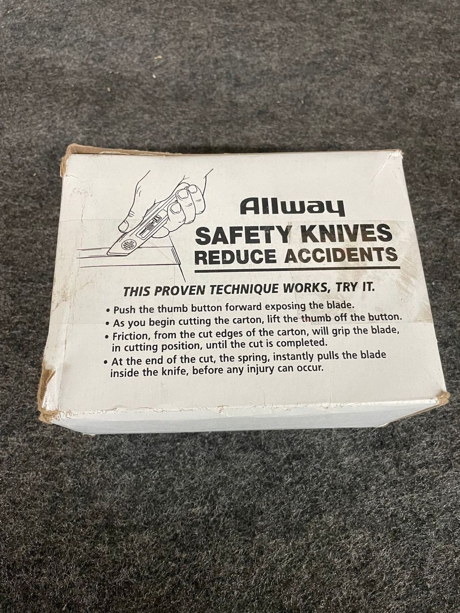 12Pk Allway Tools SRK-B6 Aluminum Self-Retracting Safety Knife w/ 6 Blades