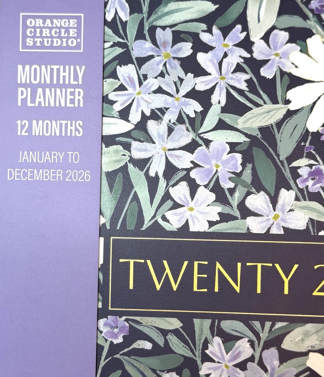 2026 Monthly 12 months Planner Orange Circle Studio OCS Purple Lavender Flowers