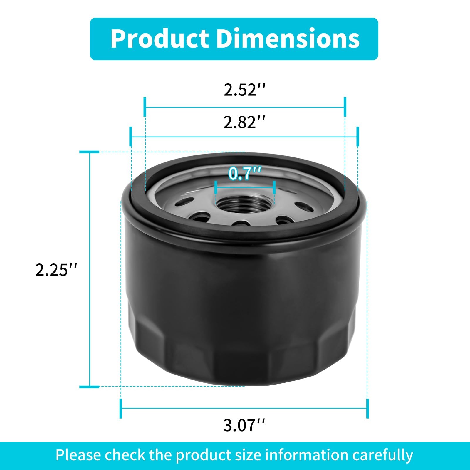 Oil Filter for Kawasaki FR730V FX730V FR691V FS691V Engine 4 Pack Replacement