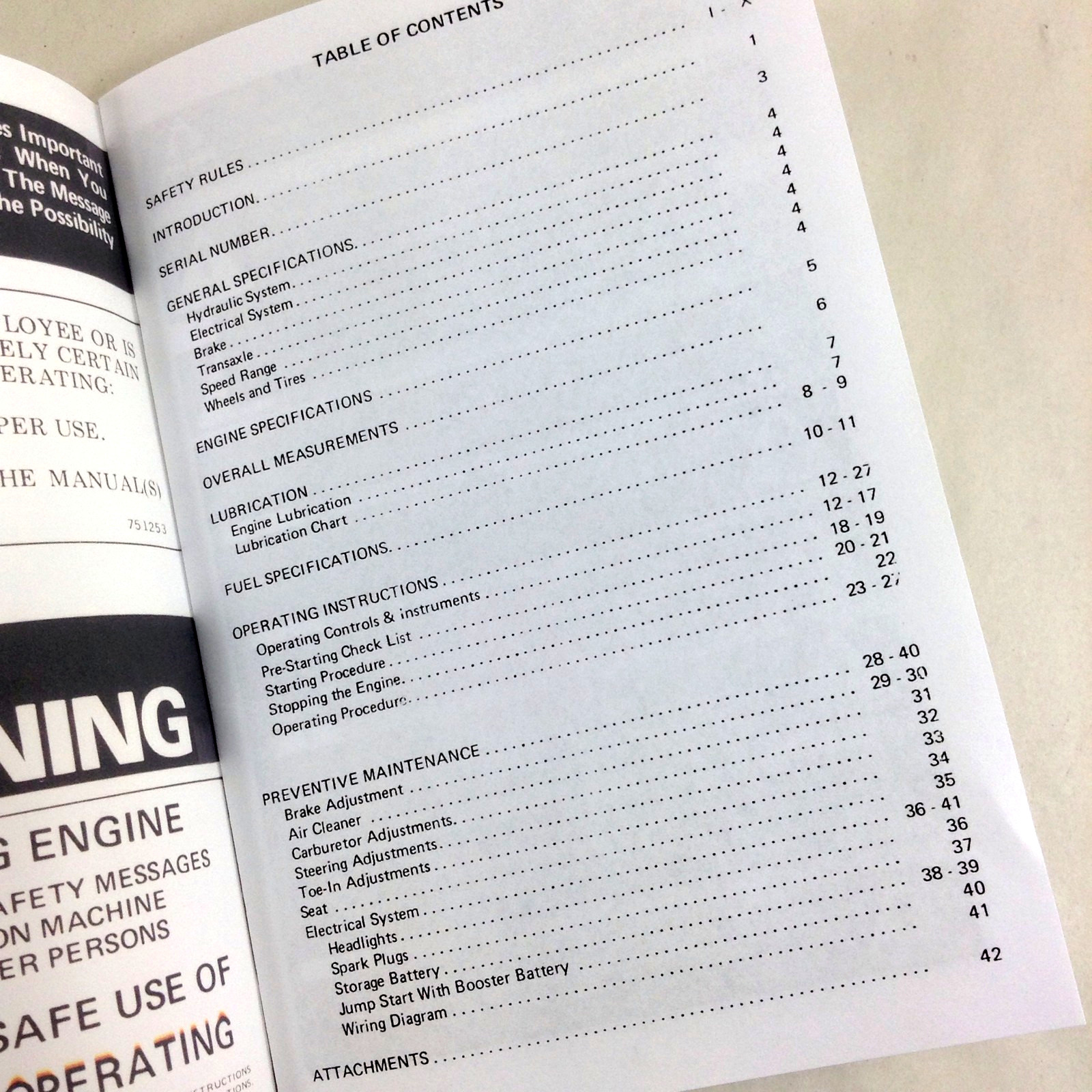Ji Case 446 448 Compact Tractor Operators Owners Manual No. 9-7080 Mower Onan