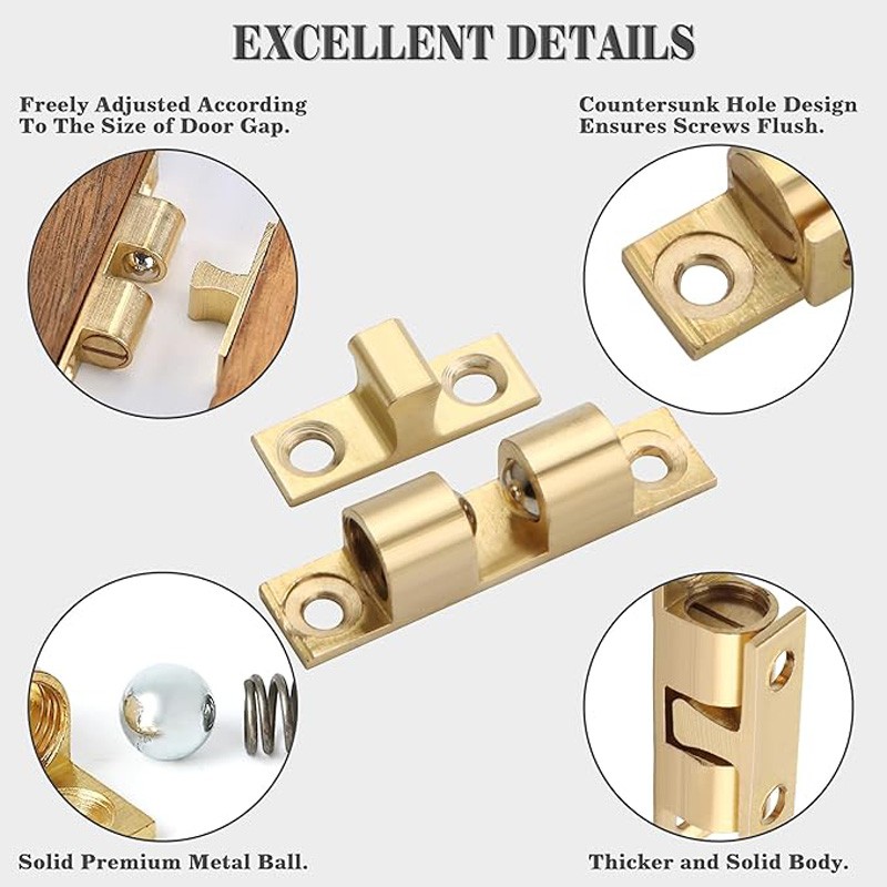 Heavy Zinc Alloy Adjustable Ball Catch Solid Double Tension Roller Latch Spring