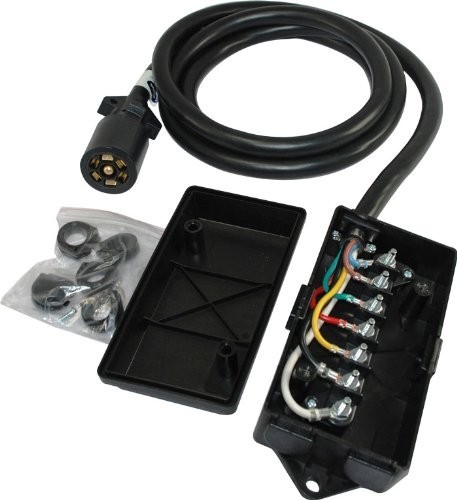Conntek 7 Way Plug Inline Trailer Cord with 7 Gang Junction Box 6-Feet