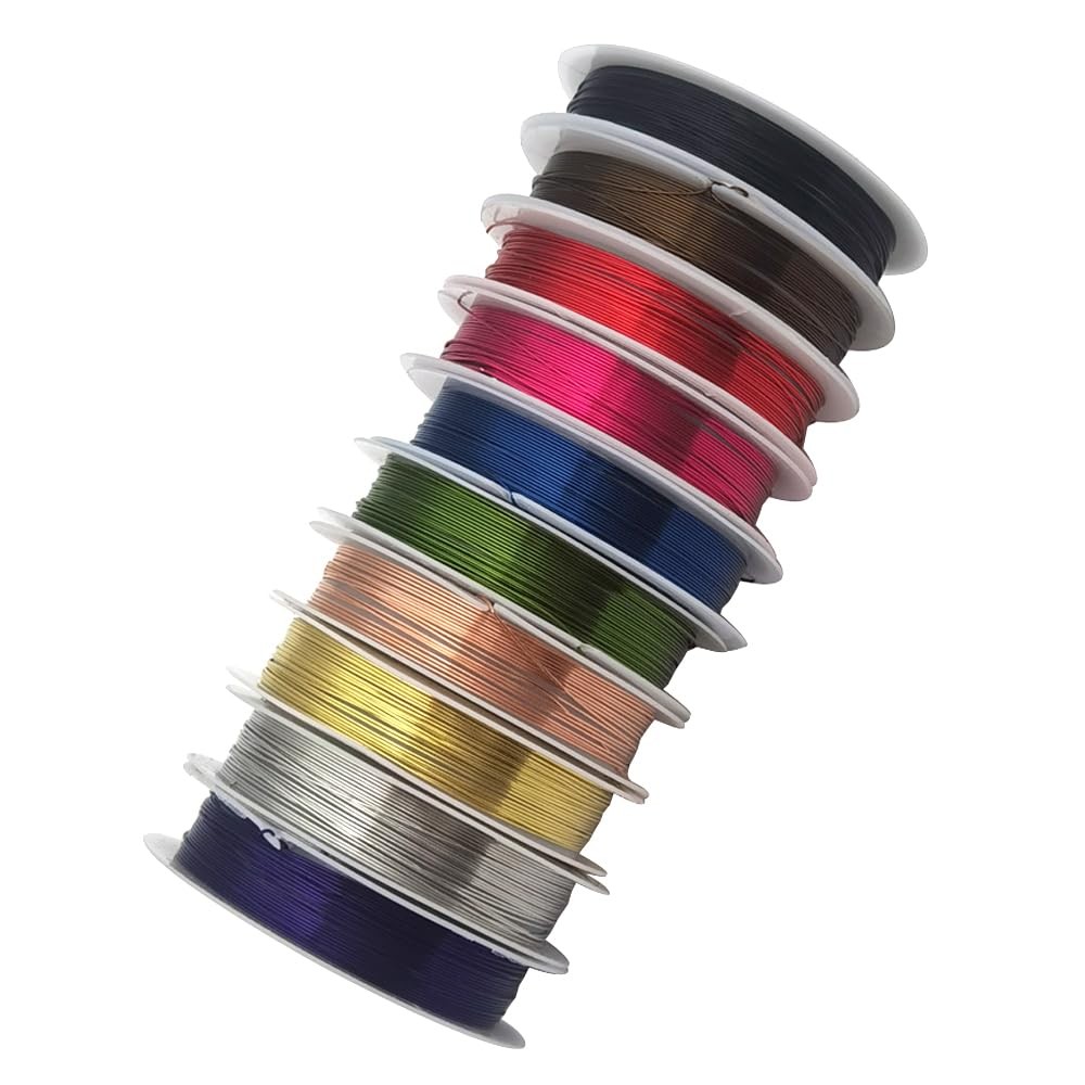 10 Packs Copper Wire 24 Gauge Mixed Colors Craft Jewelry Beading Wire for Beg…