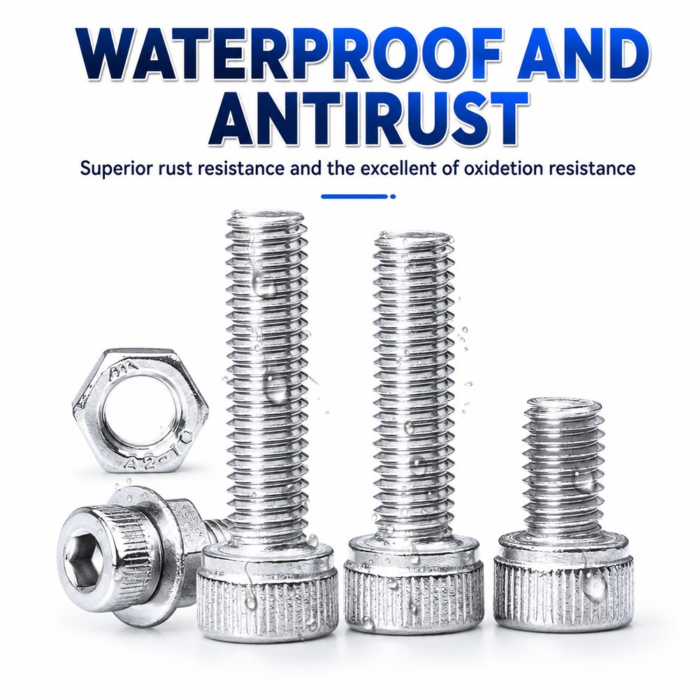 880PCS Metric Screws Assortment Kit, Hex Socket Head Cap, Bolts Nuts Washers New