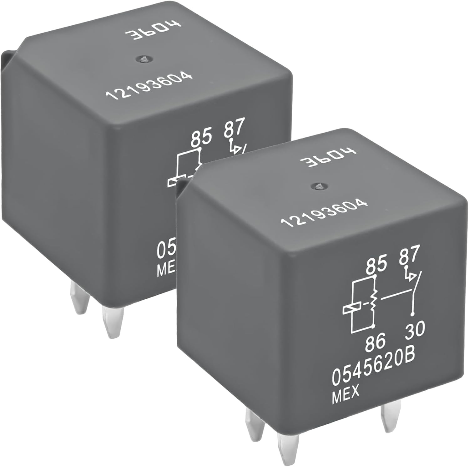 Relay 12193604 3604 (Pack of 2) 4 Pin 12V – Compatible with Chevy GMC GM…