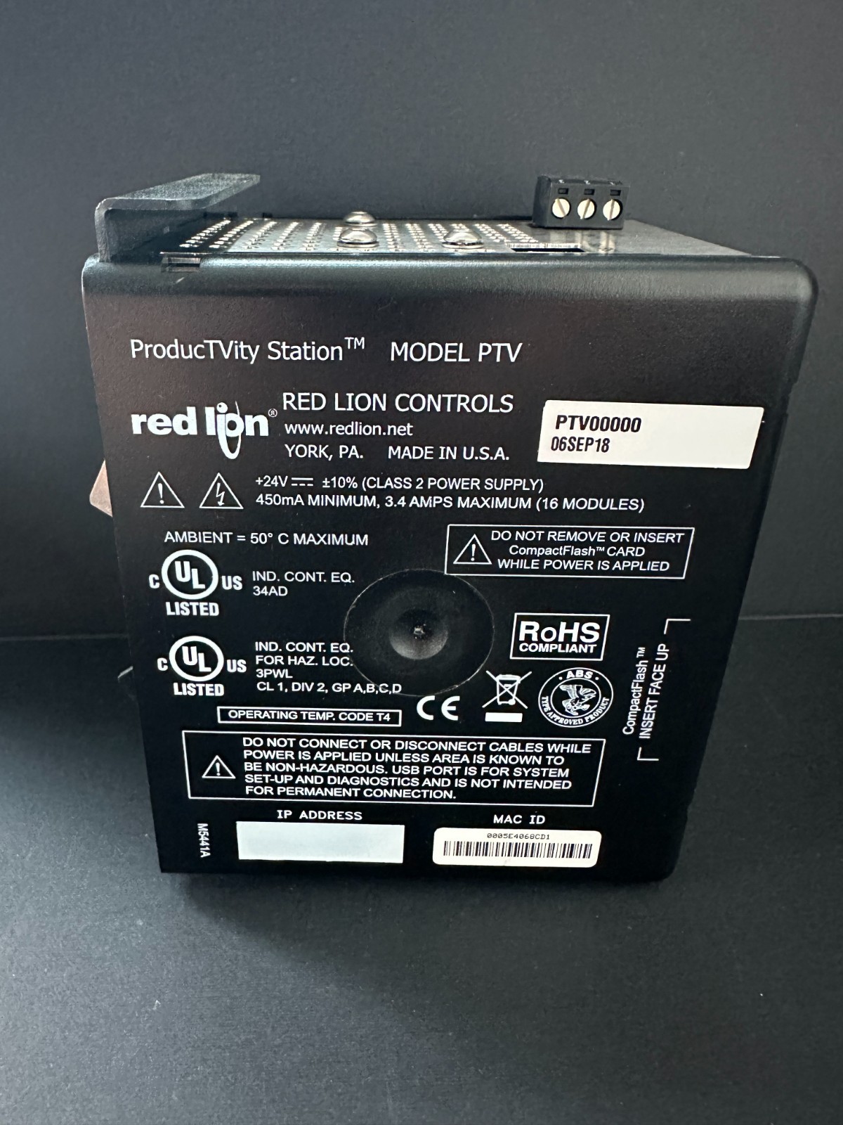 Red Lion PTV00000 DVI/HDMI Ethernet,USB, Webserver, Serial RS, CF Datalog