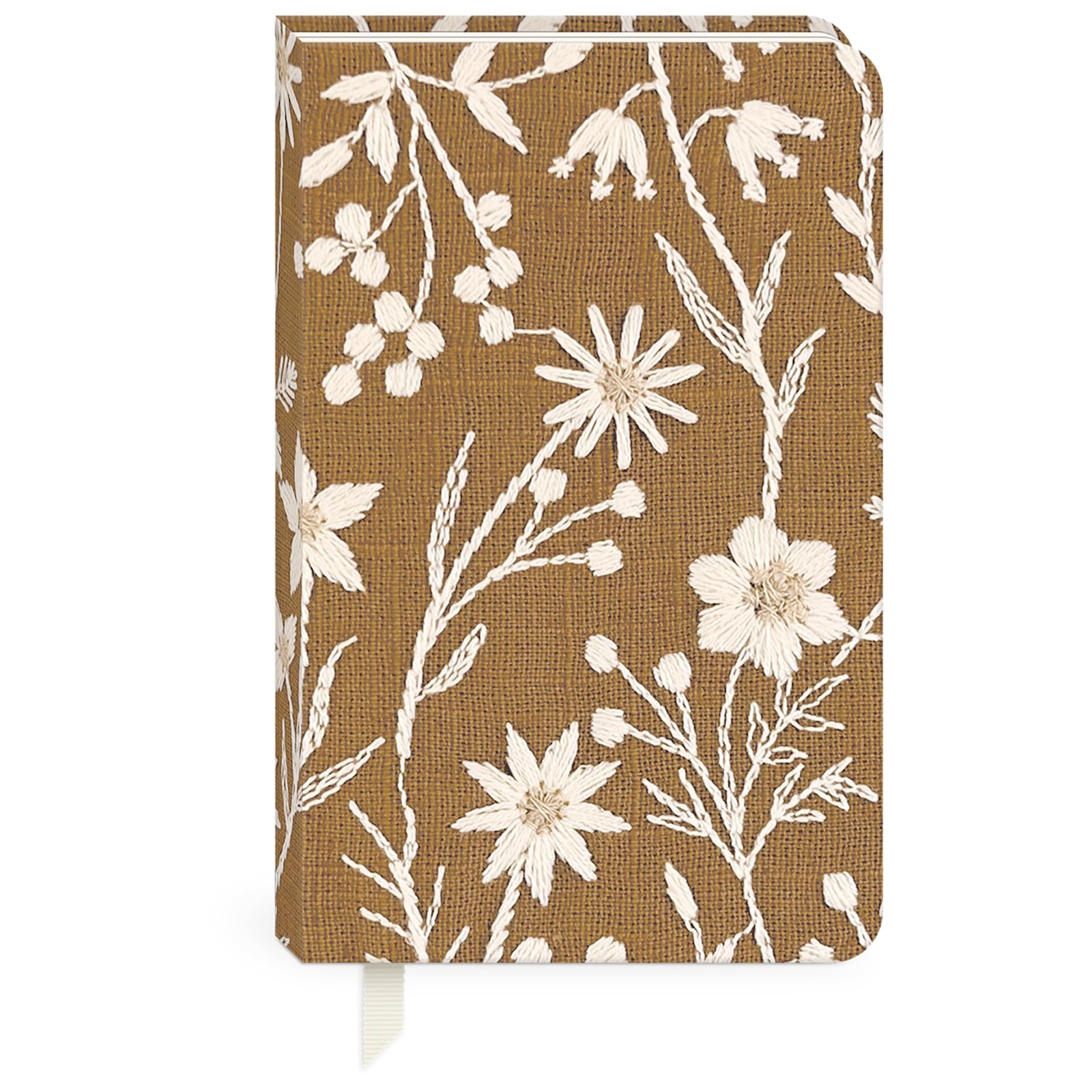Embroidered Fabric Hardcover Journal with 192 Lined Pages, 3.75″ x 5.625″, Sw…