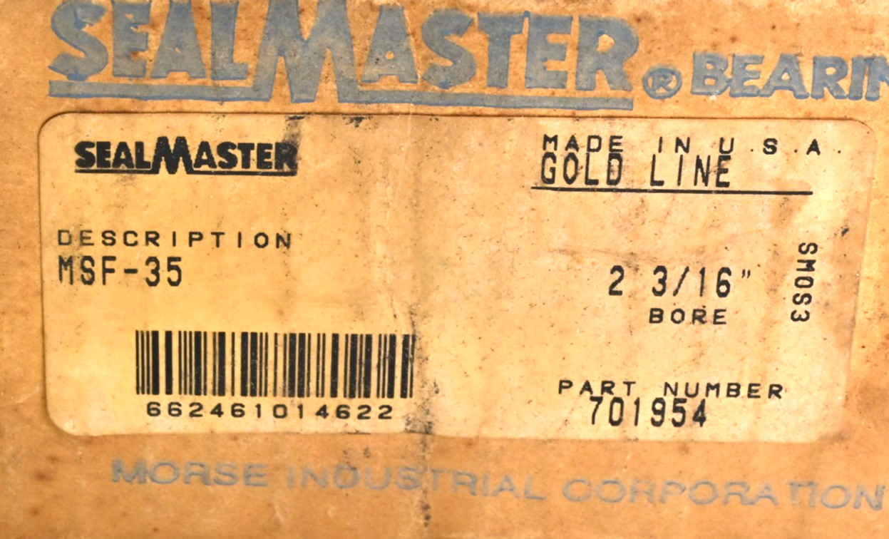 SealMaster MSF-35 2-3/16″ Flange Mount Ball Bearing 4-Bolt