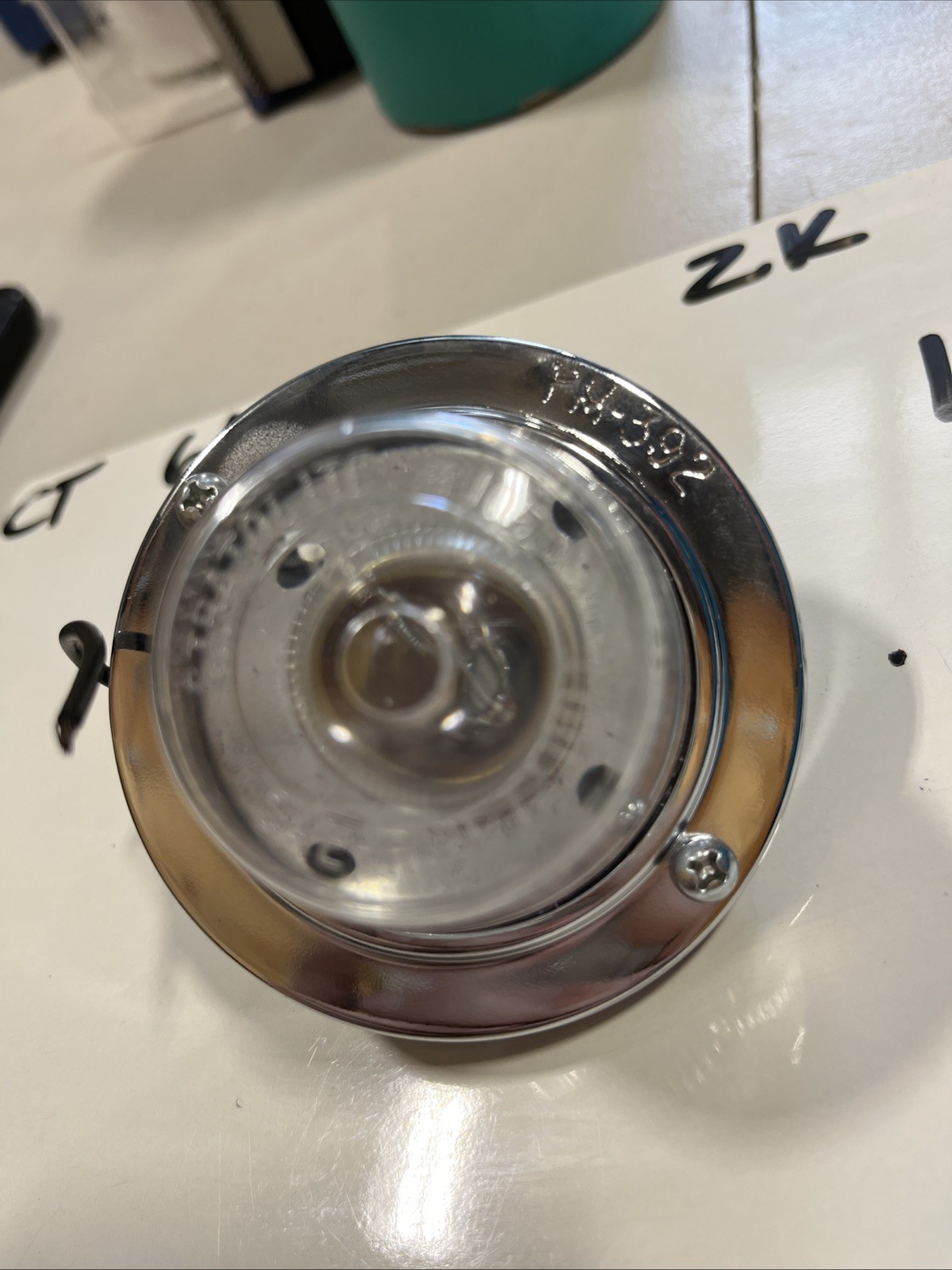 Back up light Stratolite #105 SAE-R(2)-72 Clear PM-392 Chromed Bezel Vintage