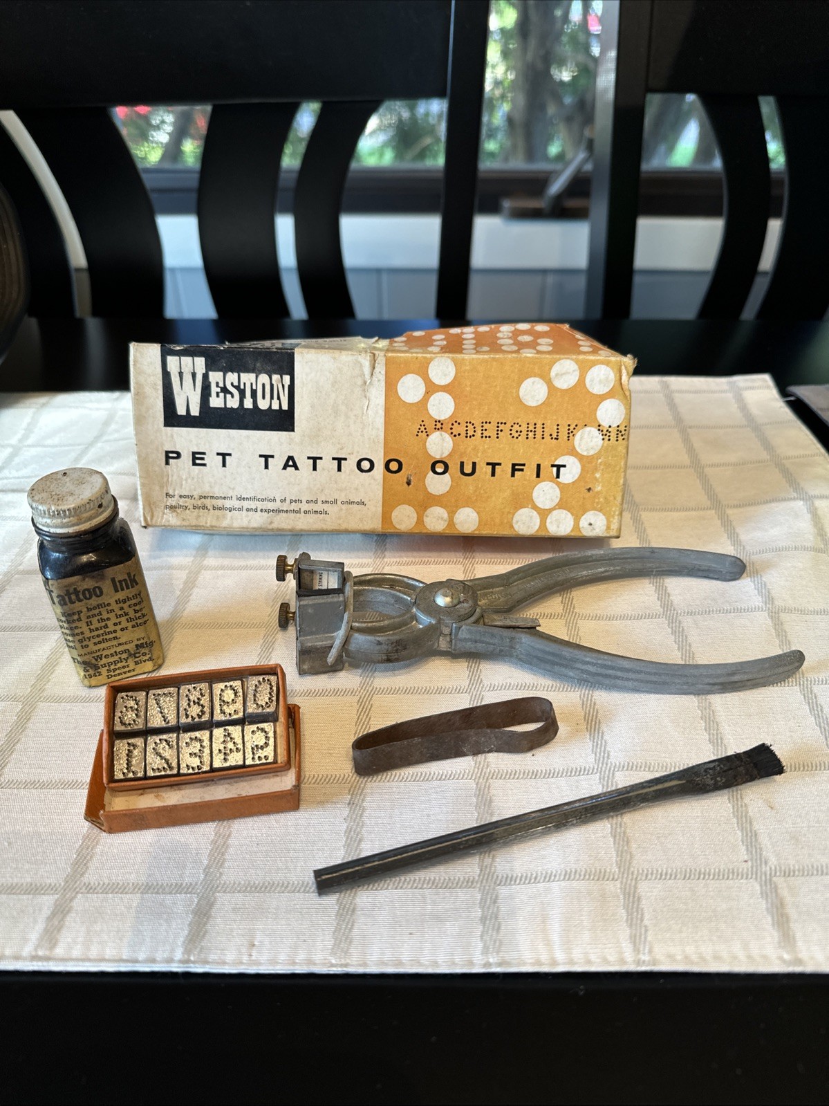 Weston Mfg Supply Co Pet Tattoo Outfit Vintage 10 Stamps 1-10 Pets & Sm Animals