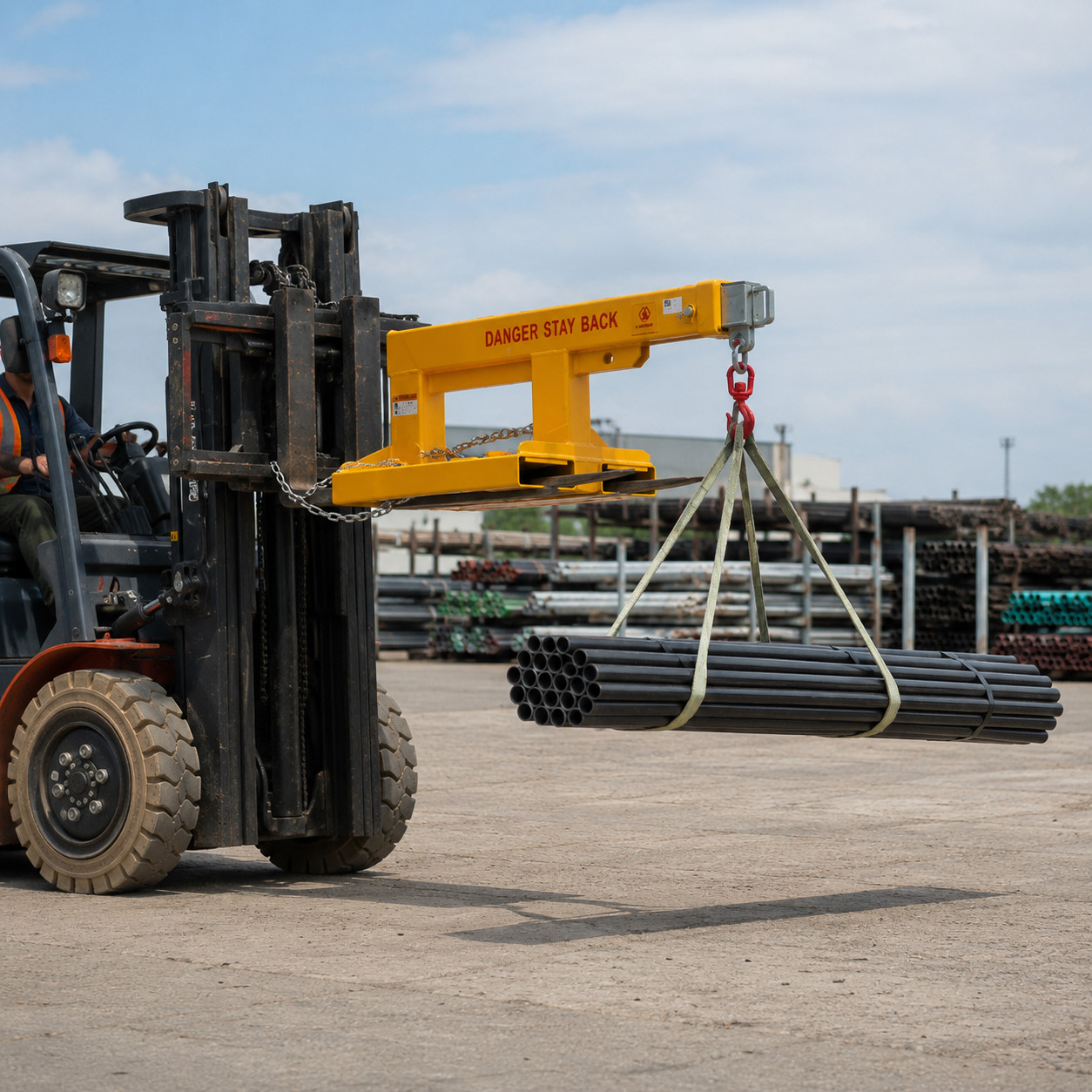 5500 lb Forklift Jib Boom Crane–78″ Extended Reach, Heavy Duty for Pallet Forks