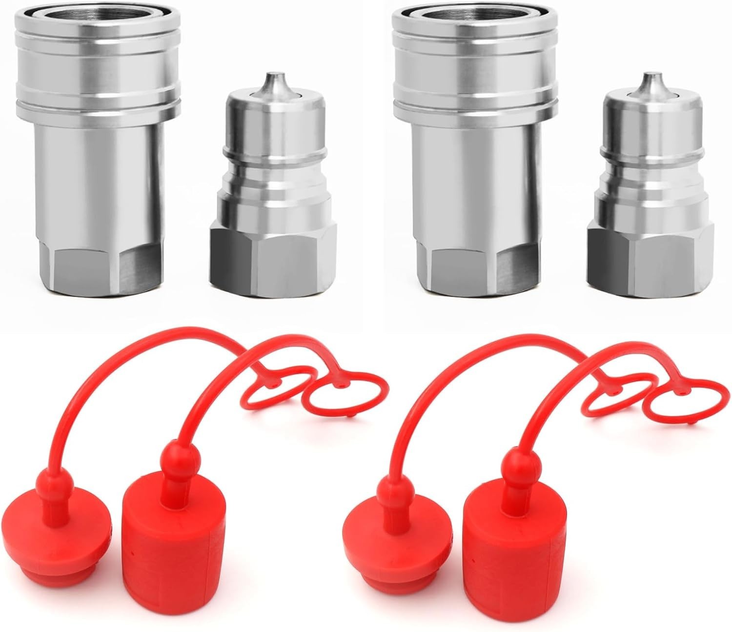 Hydraulic Quick Connect Coupler 3/8 NPT, Poppet Valve for High Pressure Systems