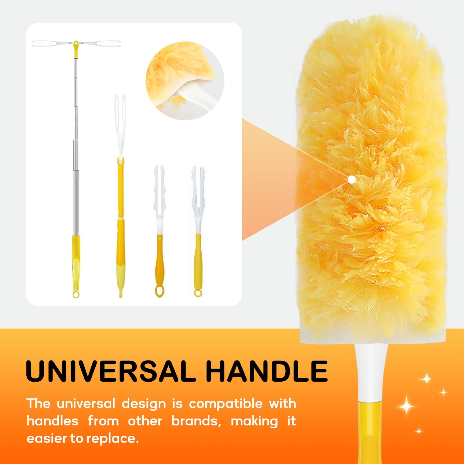 SetSail Heavy Duty Duster Refills for Swiffer with 1 Handle，30 Orange
